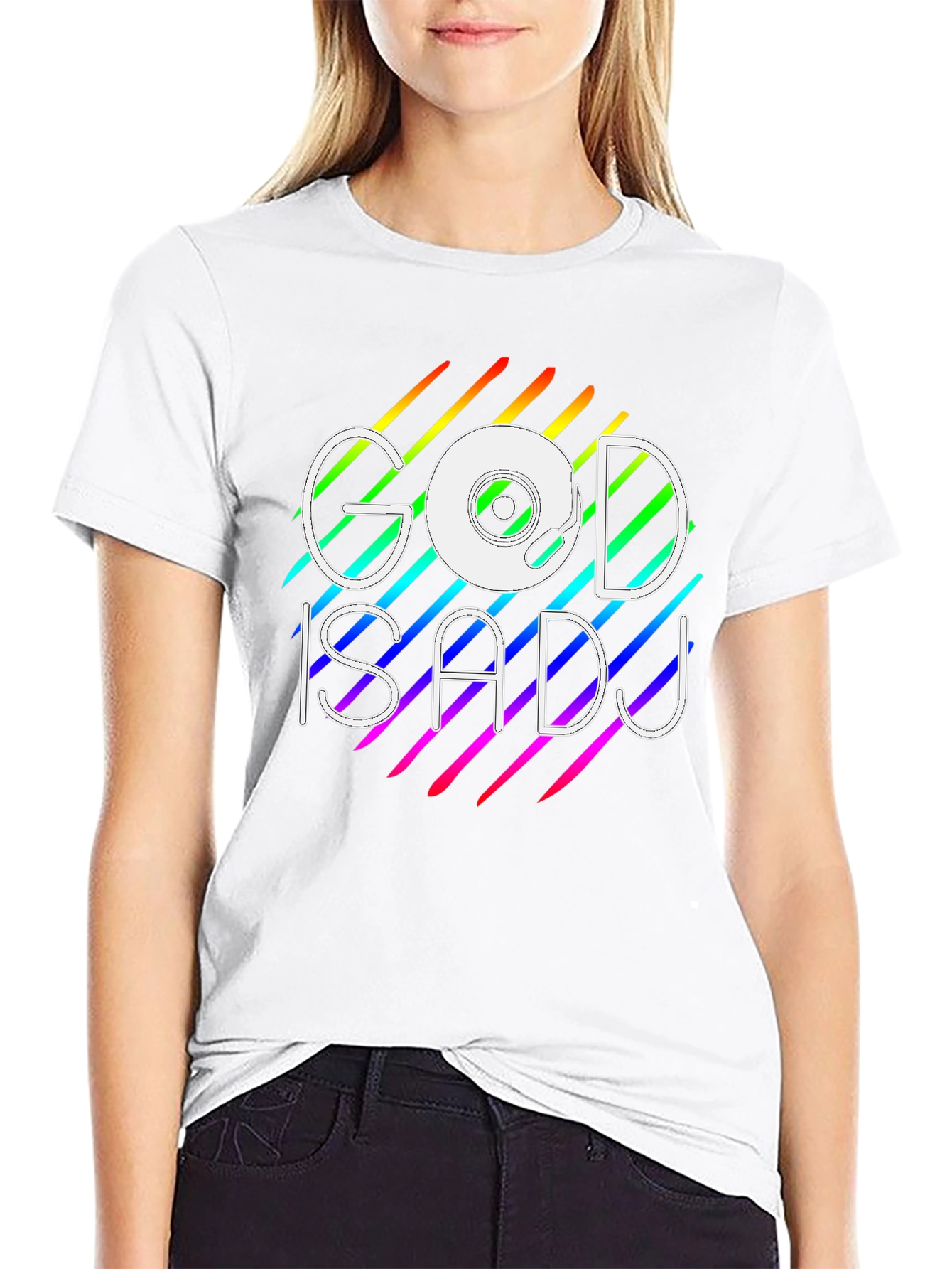 God is a DJ Rainbow Graphic Tee
