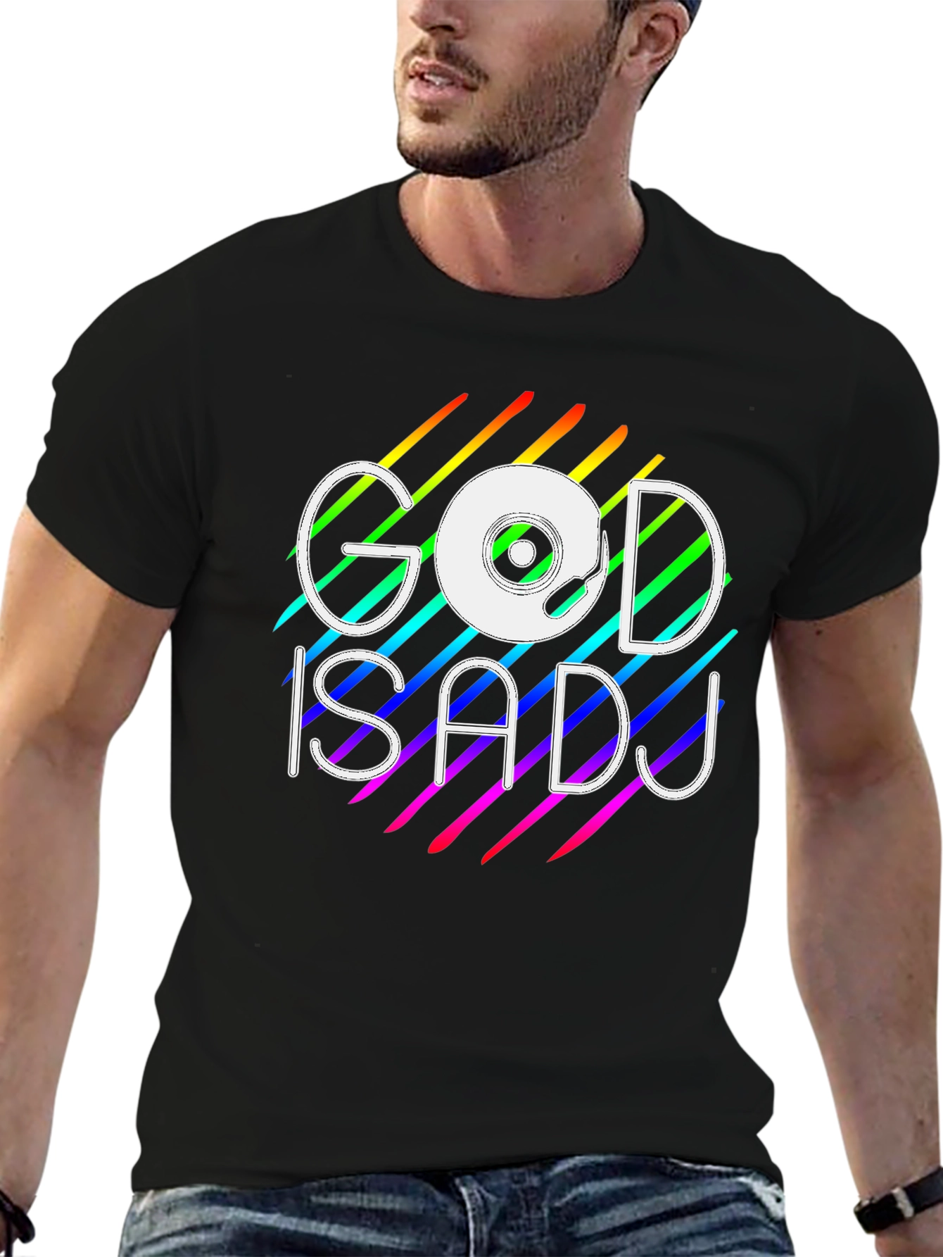 God is a DJ Rainbow Graphic Tee
