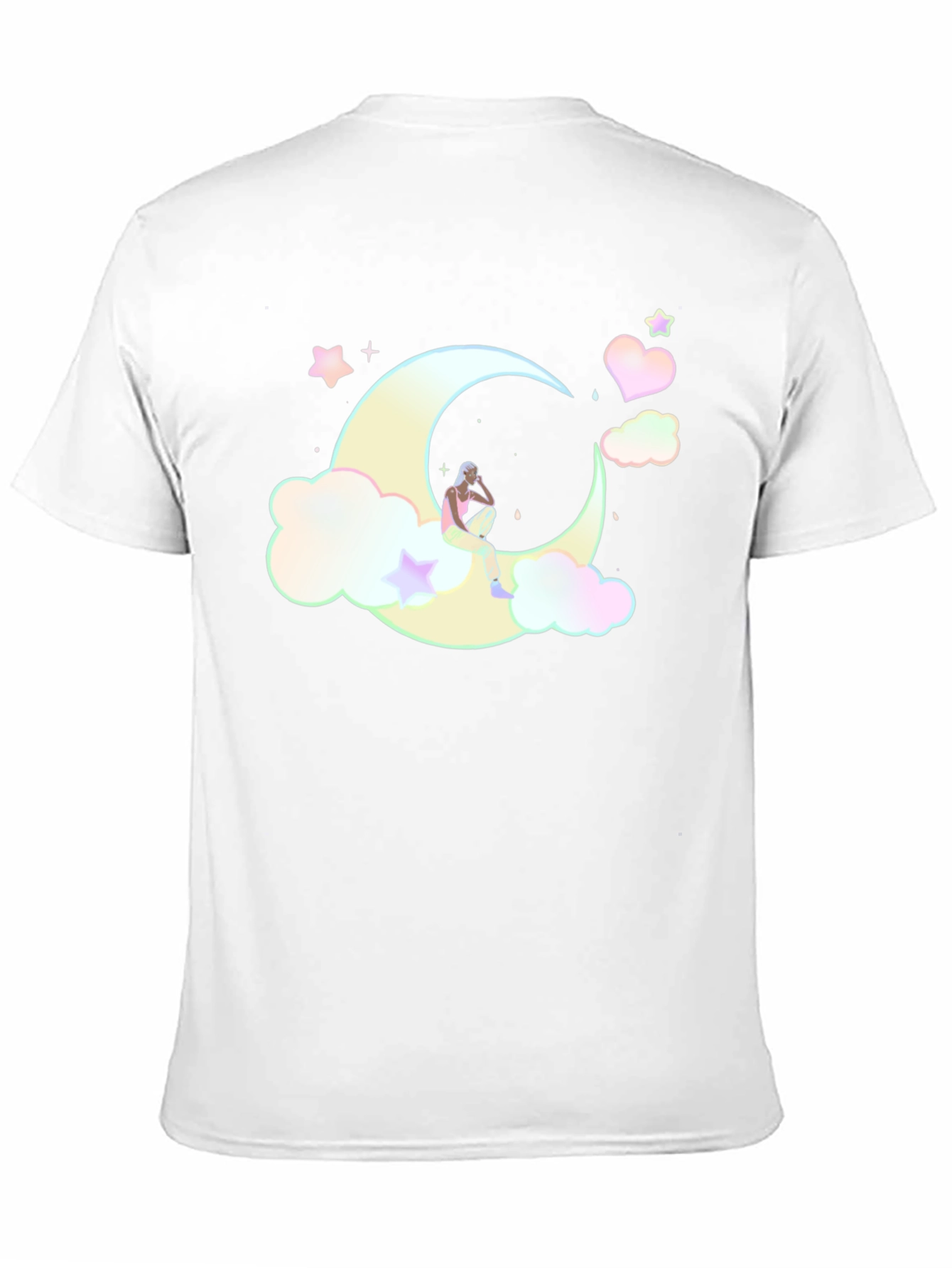 Dreamy Moon Graphic Tee - Soft Black Cotton T-Shirt