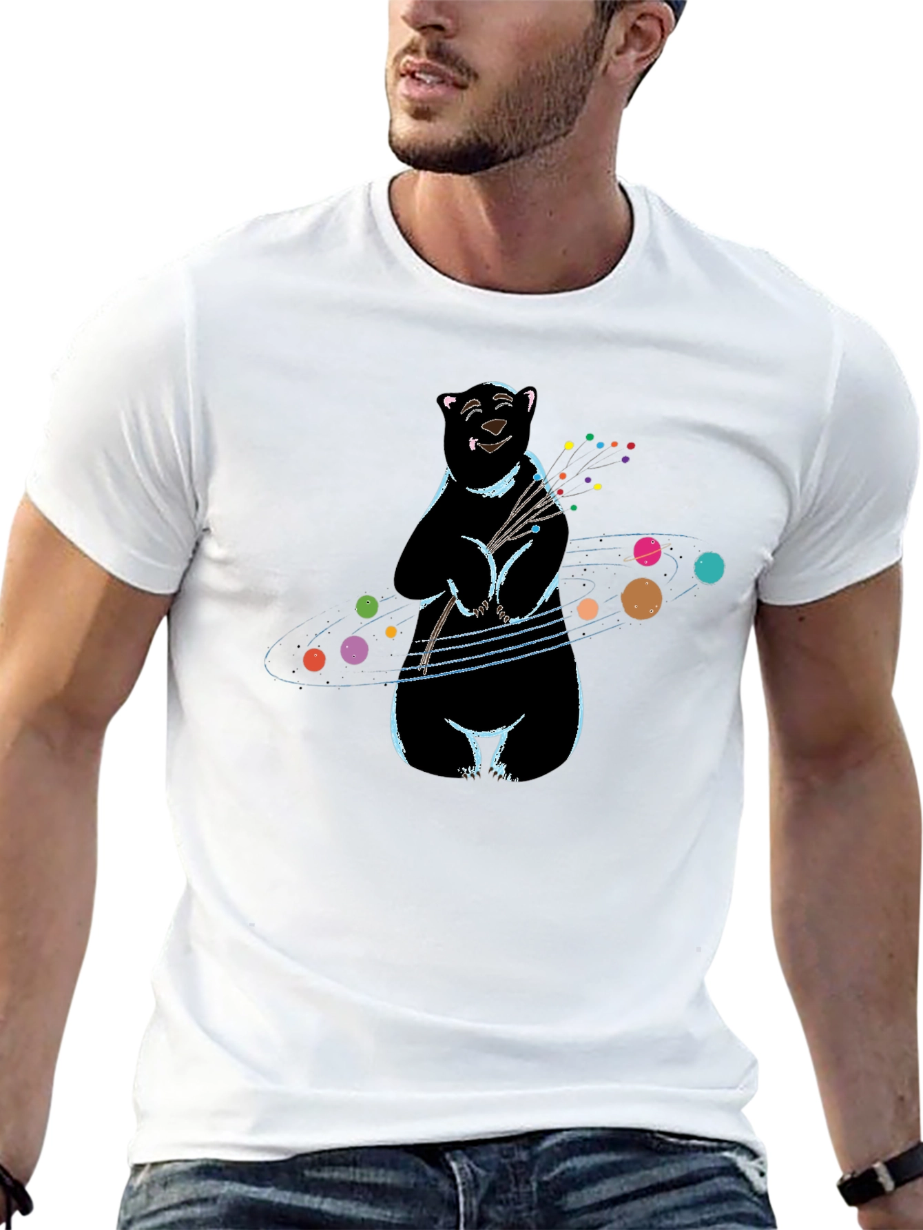 Cosmic Bear T-Shirt - Black Graphic Tee