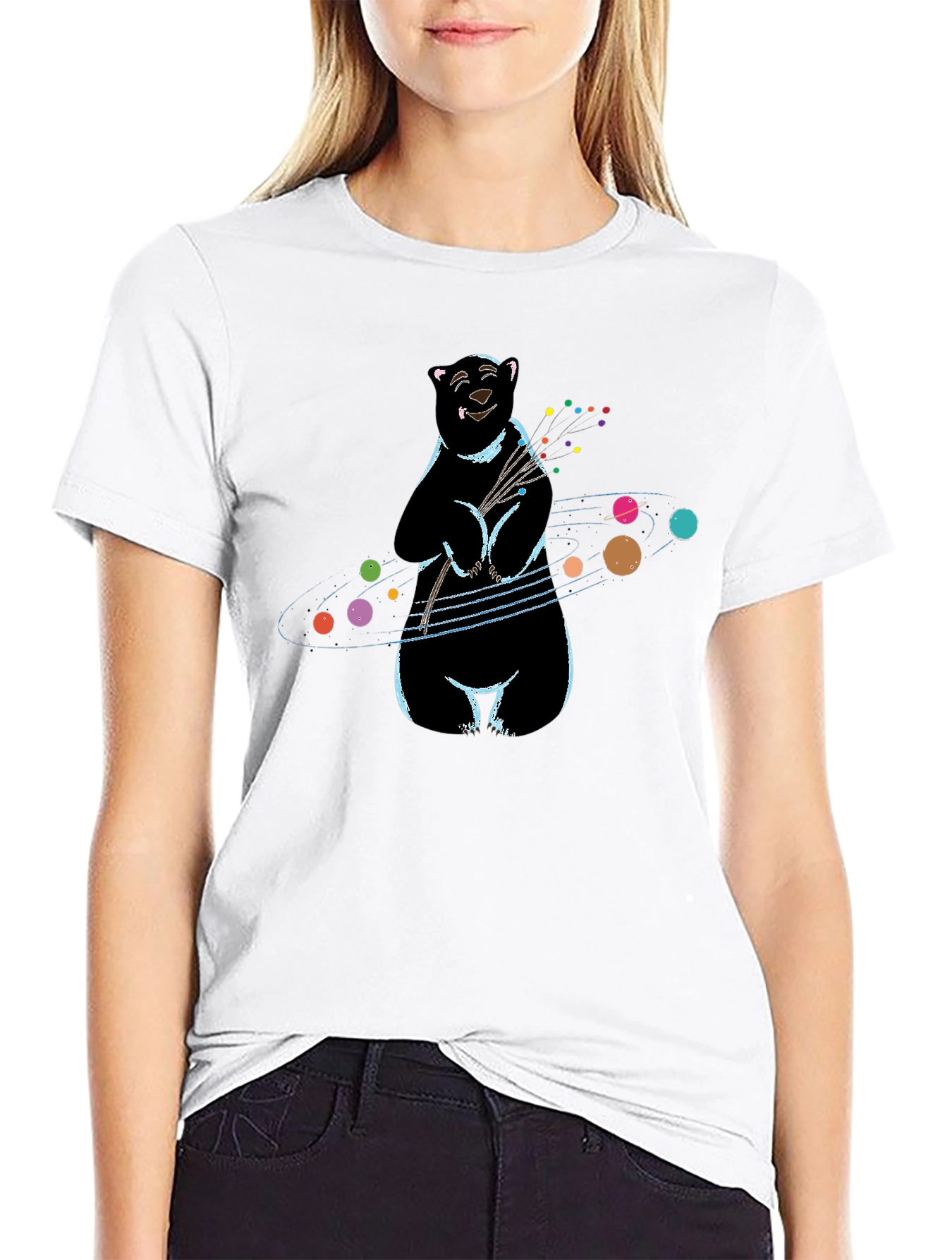 Cosmic Bear T-Shirt - Black Graphic Tee