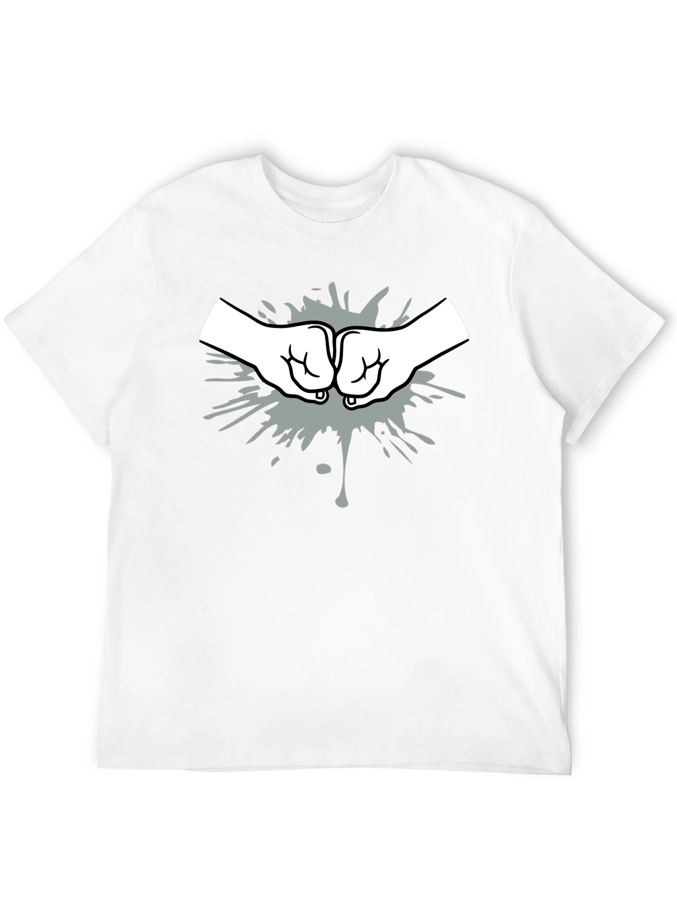 Fist Bump Graphic Print Black T-Shirt