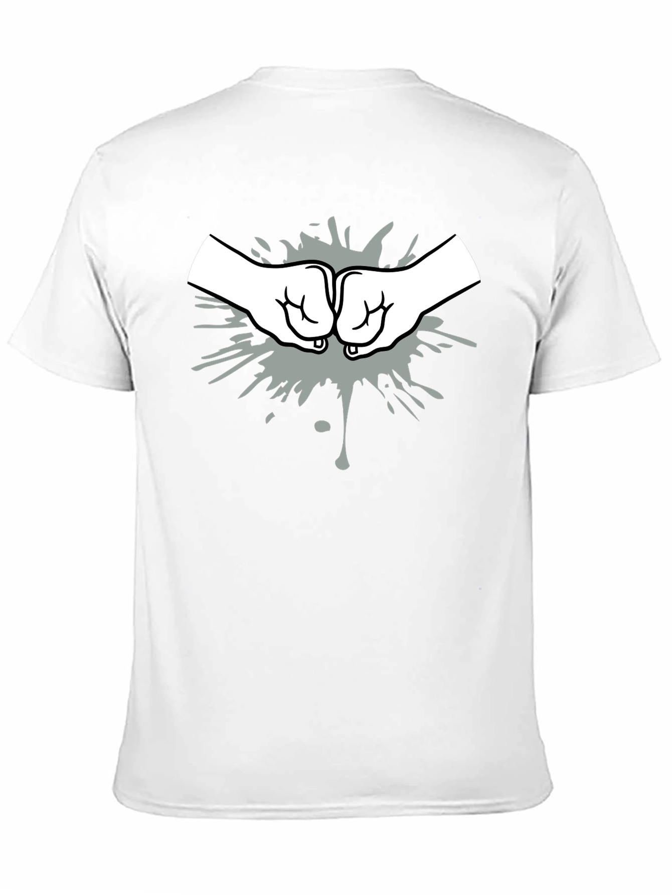 Fist Bump Graphic Print Black T-Shirt