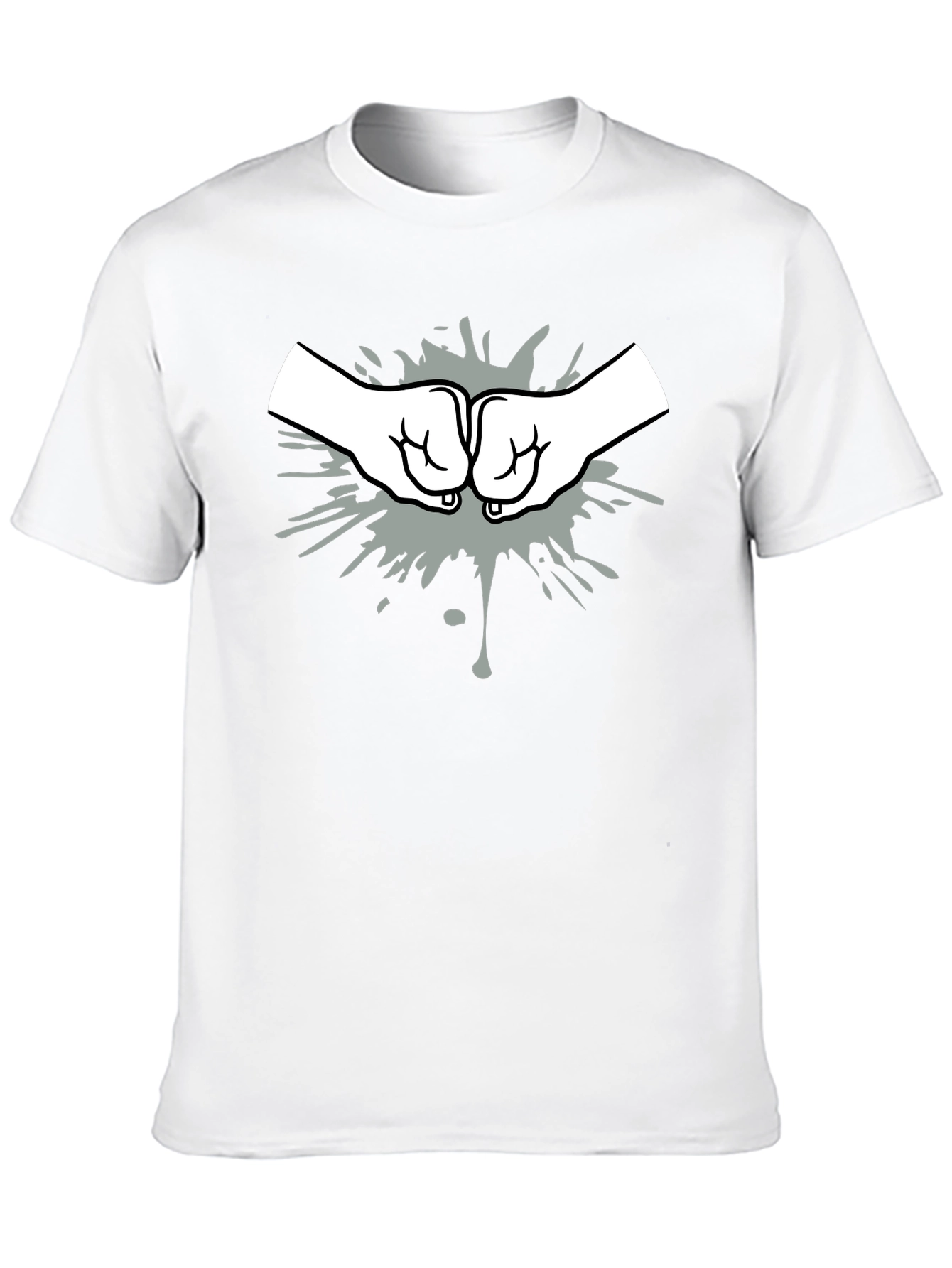 Fist Bump Graphic Print Black T-Shirt