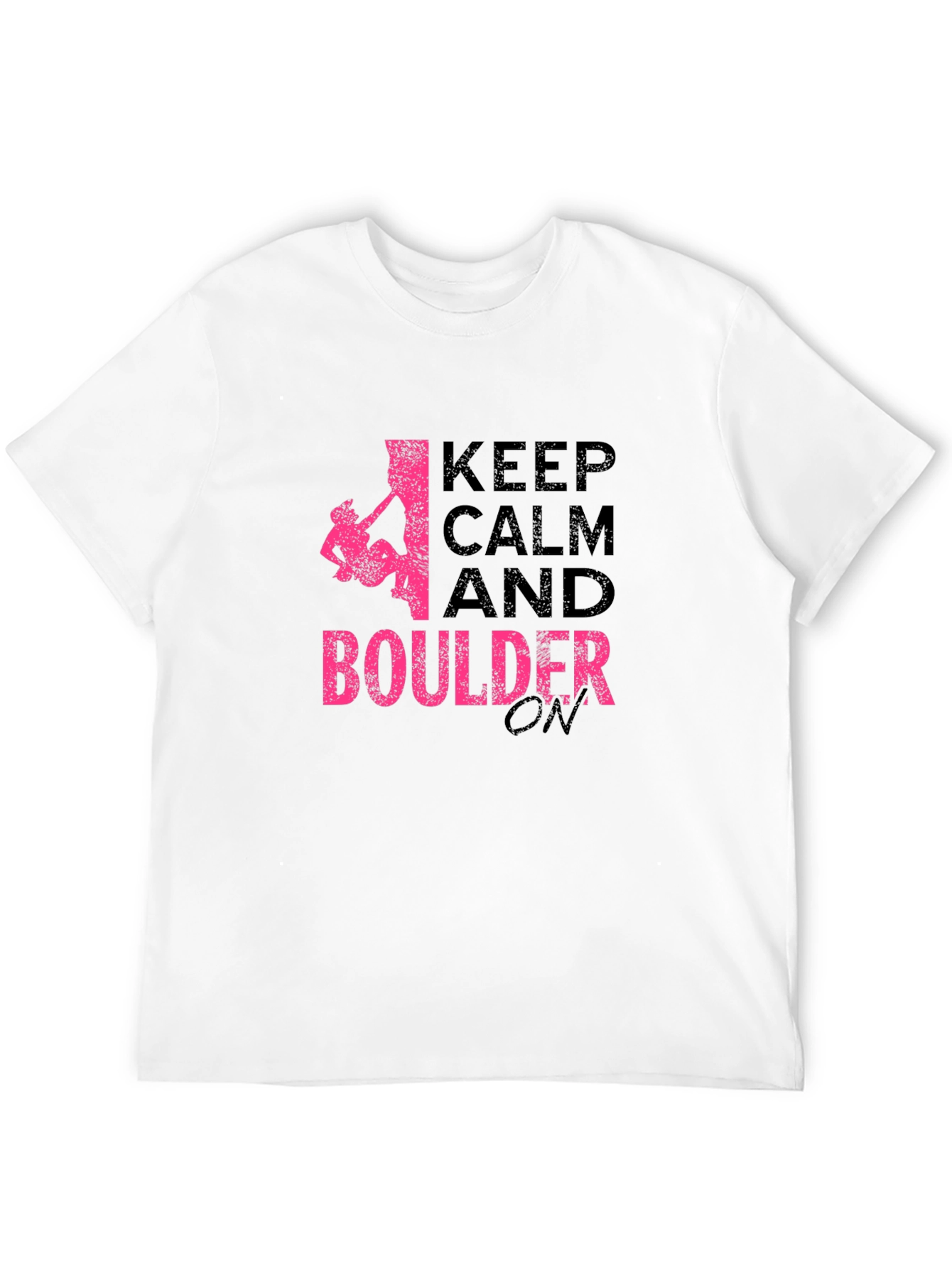 Keep Calm and Boulder On Black T-Shirt