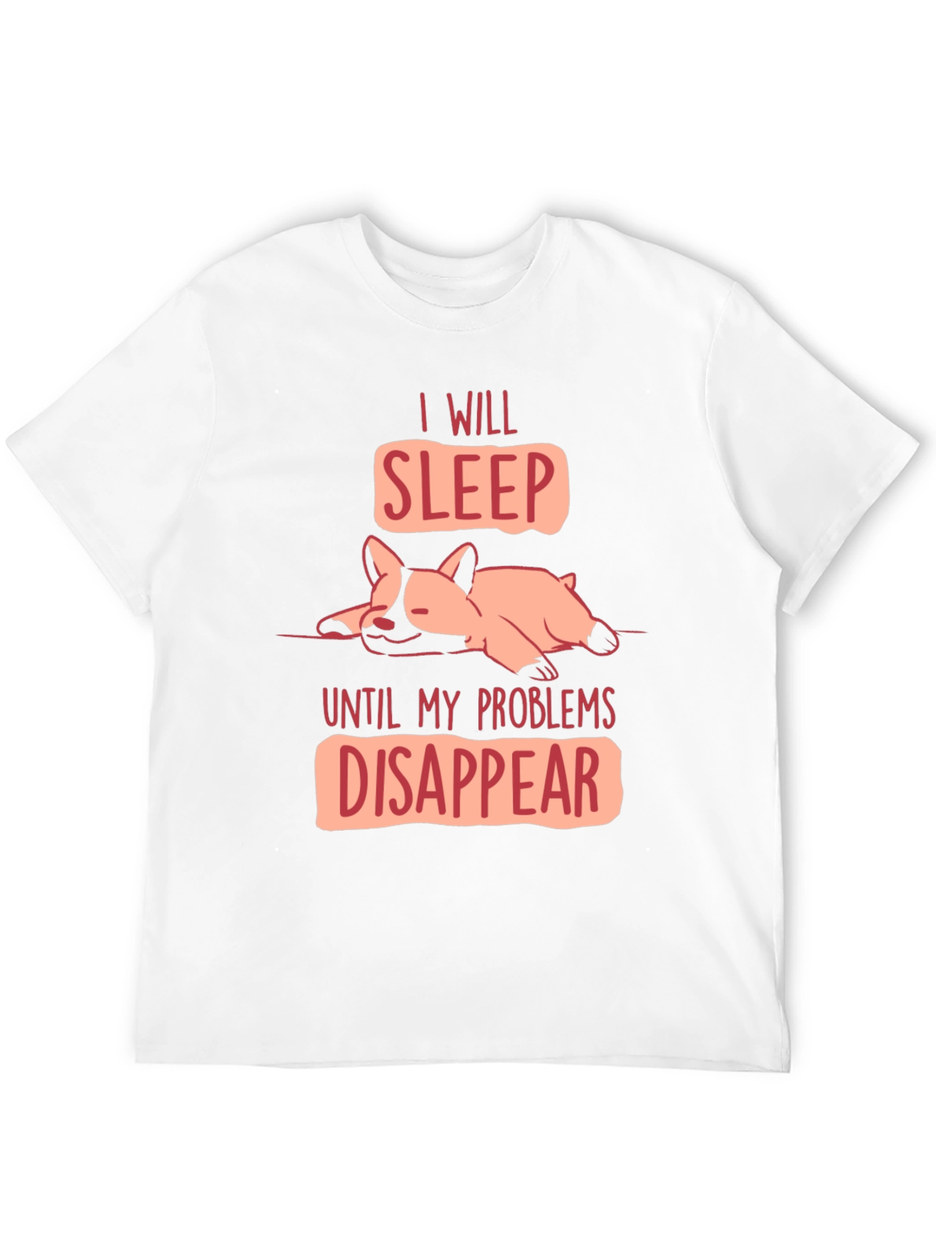 Funny Dog Sleep T-Shirt - Problems Disappear Tee
