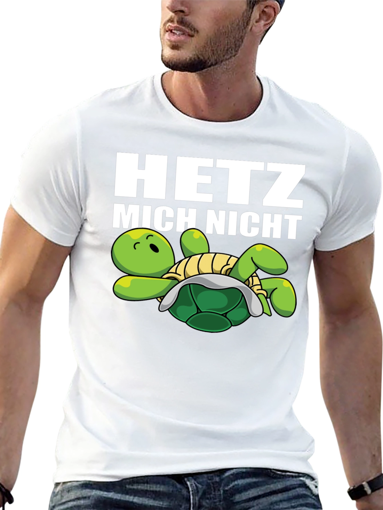 Hetz Mich Nicht Turtle Graphic Tee - Black