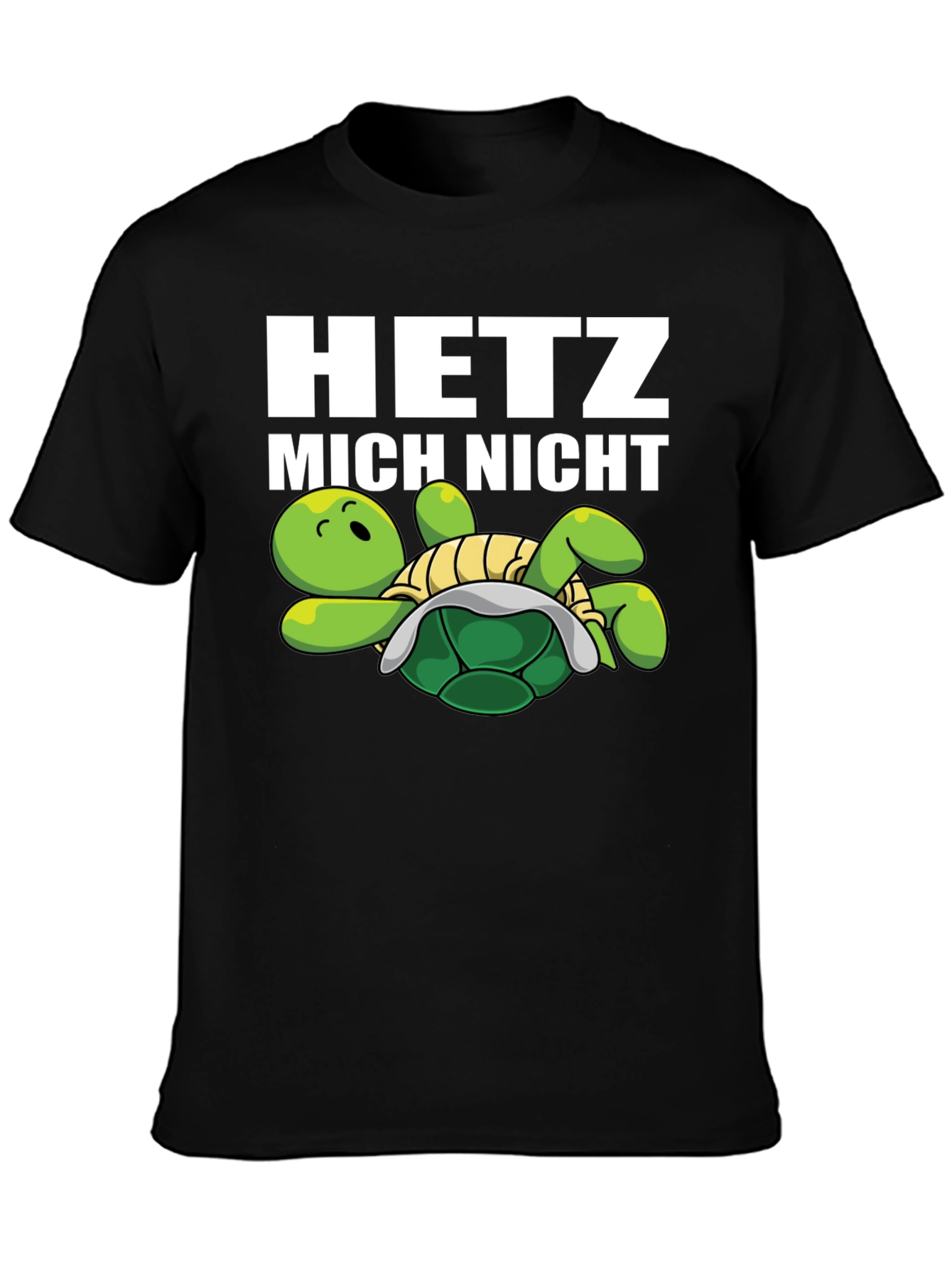 Hetz Mich Nicht Turtle Graphic Tee - Black