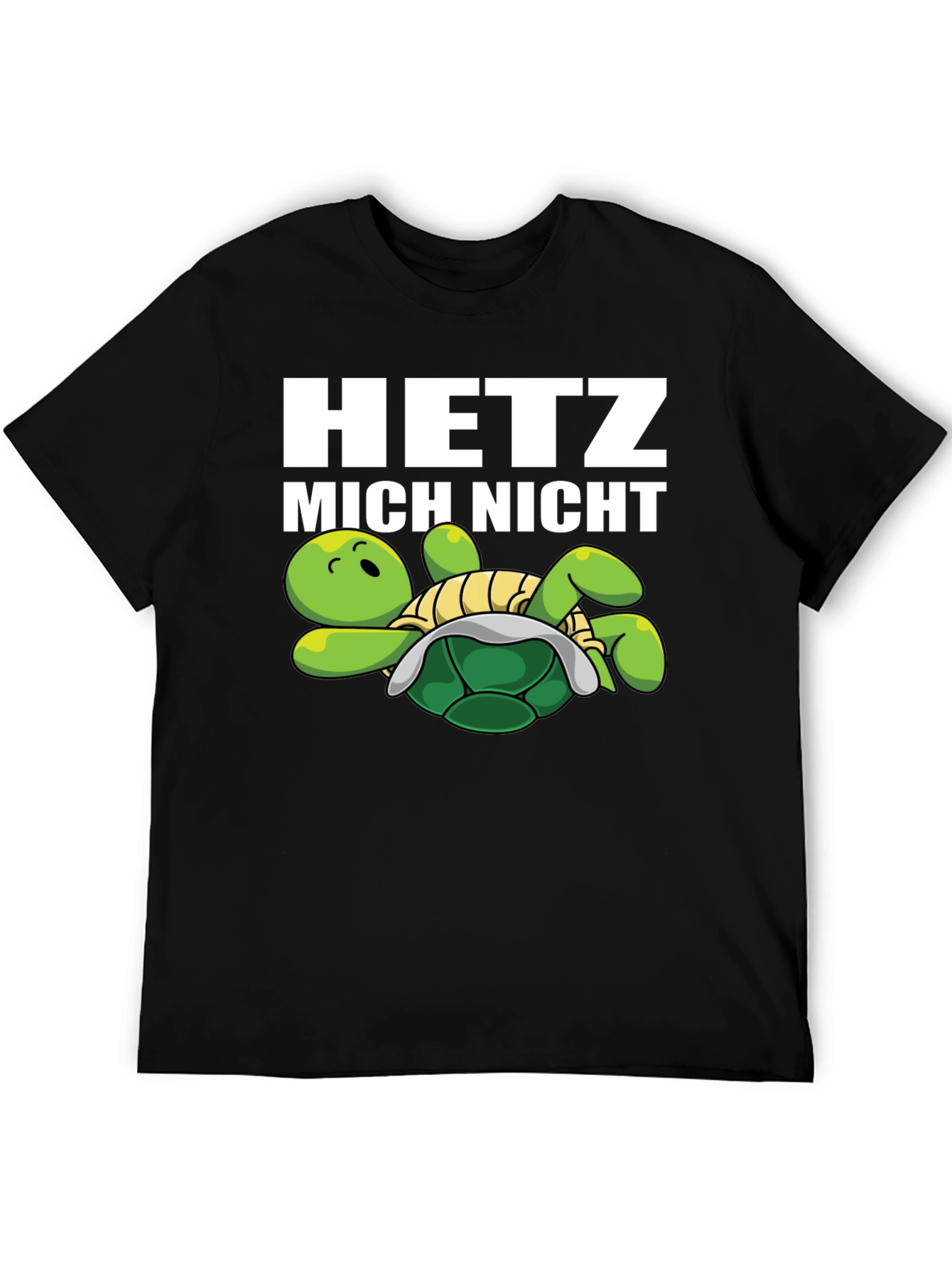 Hetz Mich Nicht Turtle Graphic Tee - Black