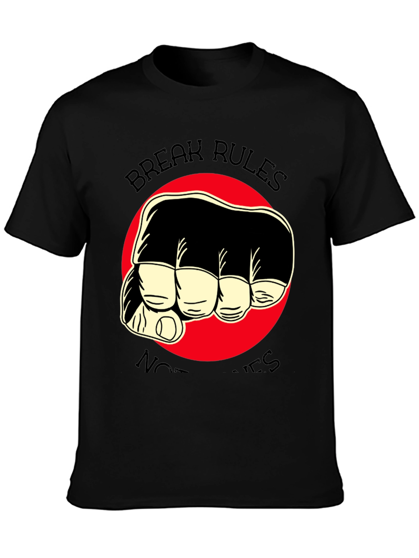 Break Rules Not Hearts Graphic Tee - Black