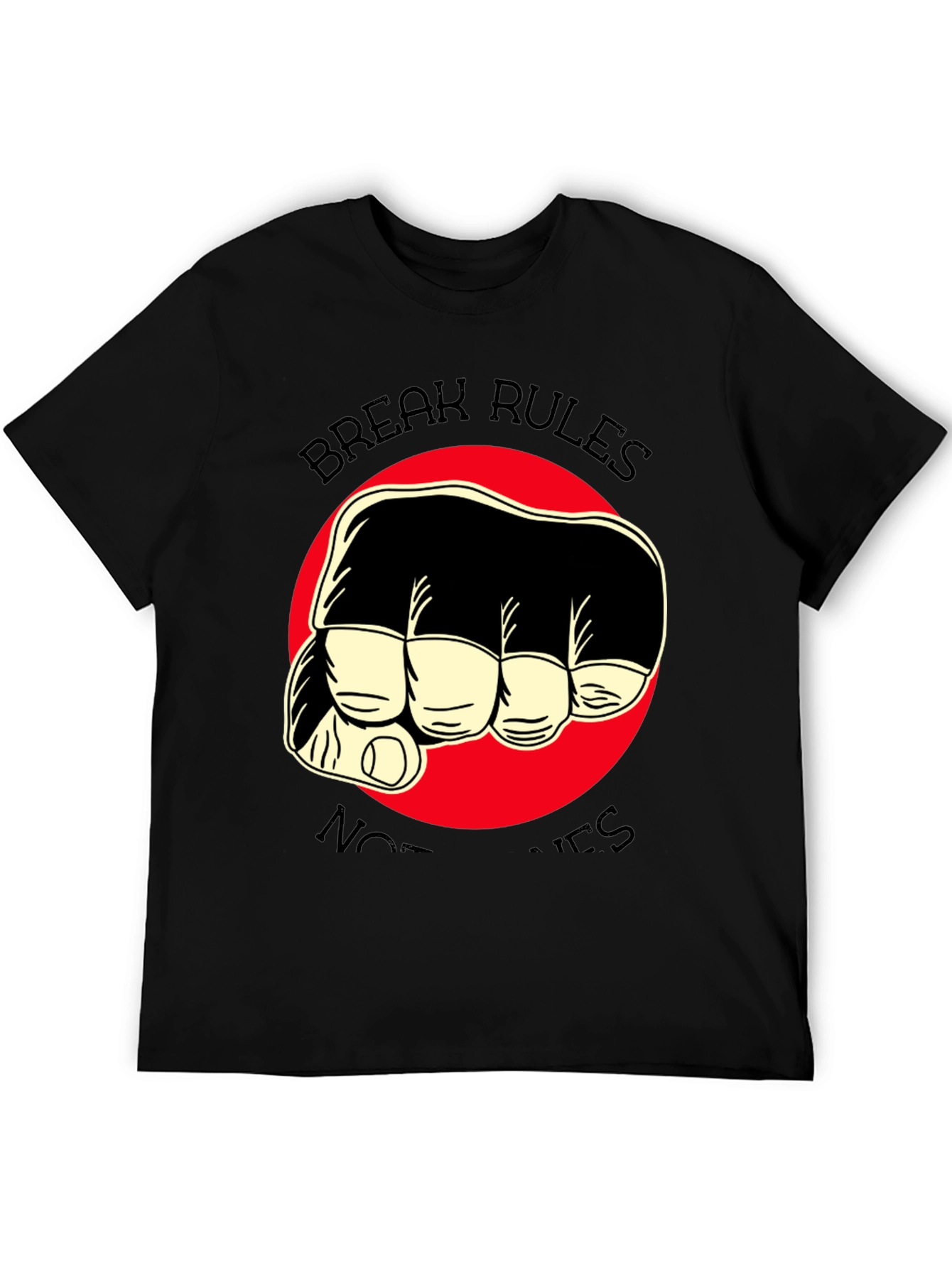 Break Rules Not Hearts Graphic Tee - Black