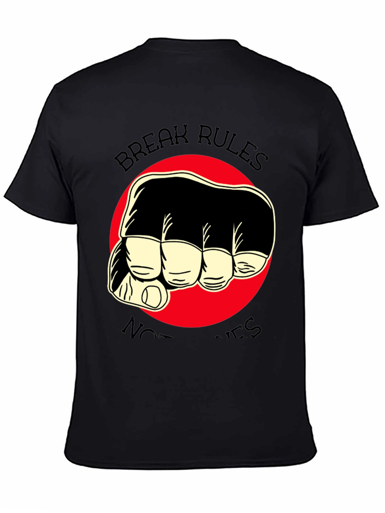 Break Rules Not Hearts Graphic Tee - Black