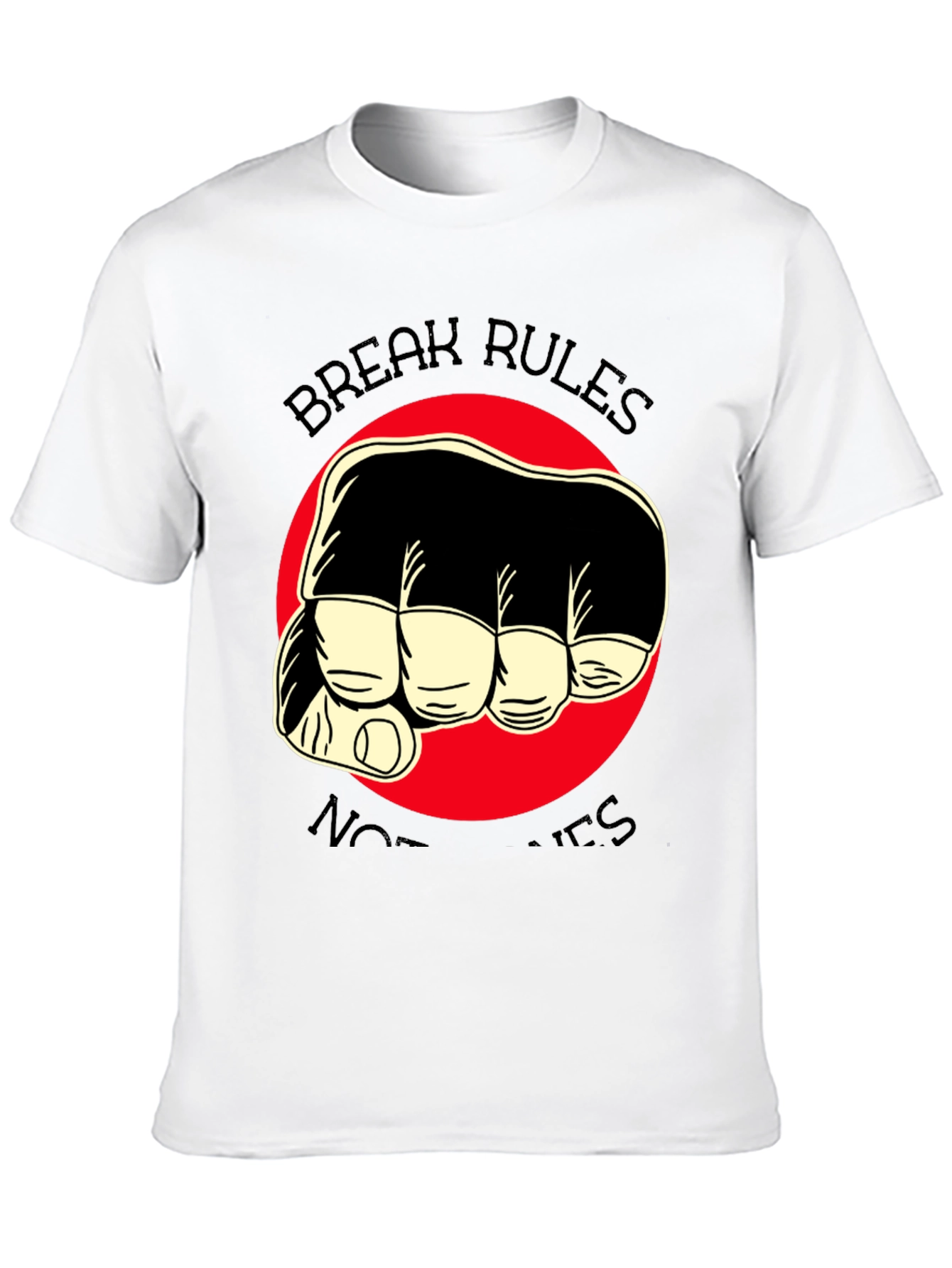 Break Rules Not Hearts Graphic Tee - Black