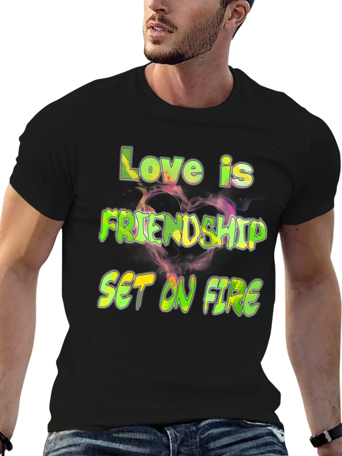 Love is Friendship Set on Fire Graphic Tee