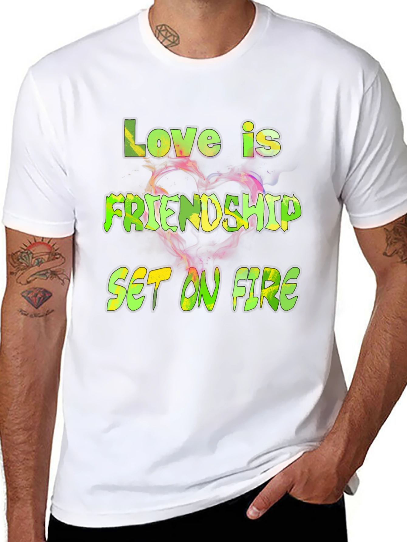 Love is Friendship Set on Fire Graphic Tee