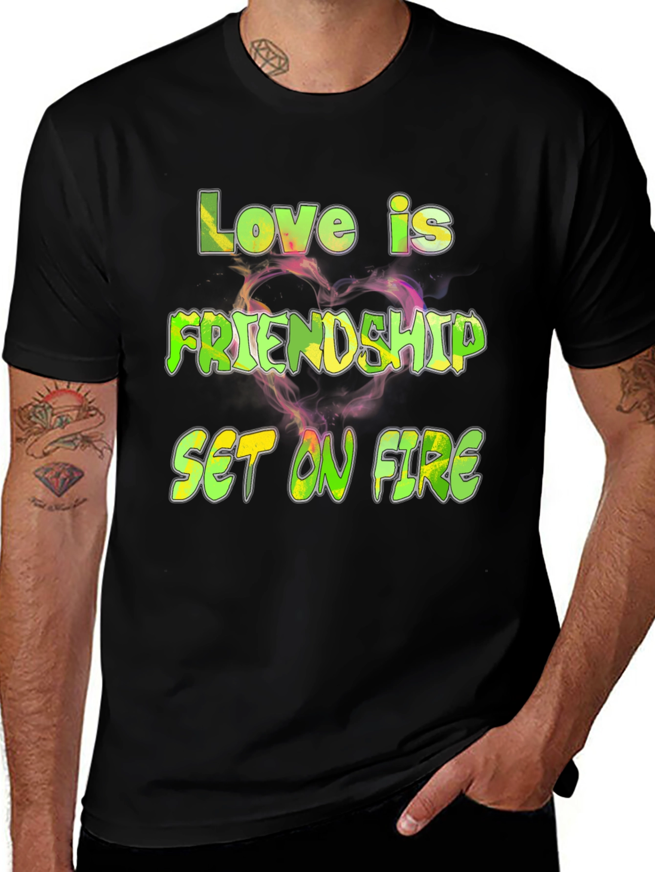 Love is Friendship Set on Fire Graphic Tee