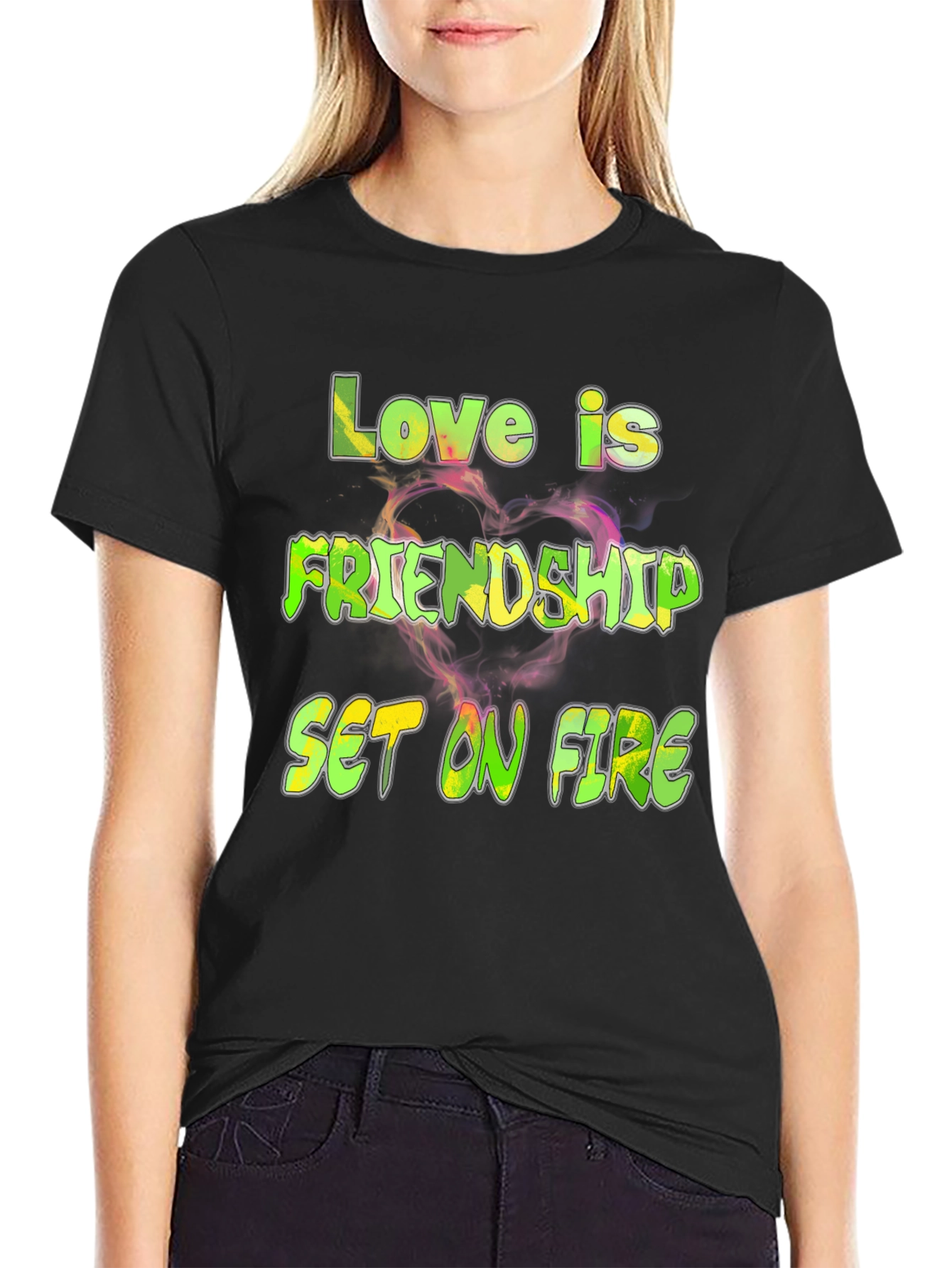 Love is Friendship Set on Fire Graphic Tee