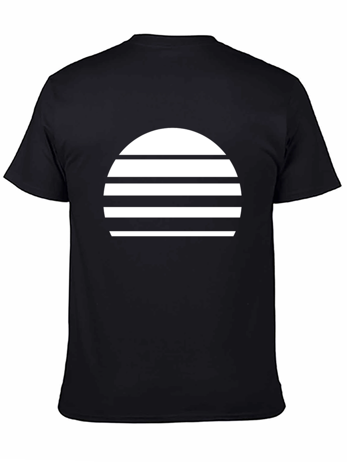 Retro Sunset Graphic Tee - Black Cotton Blend