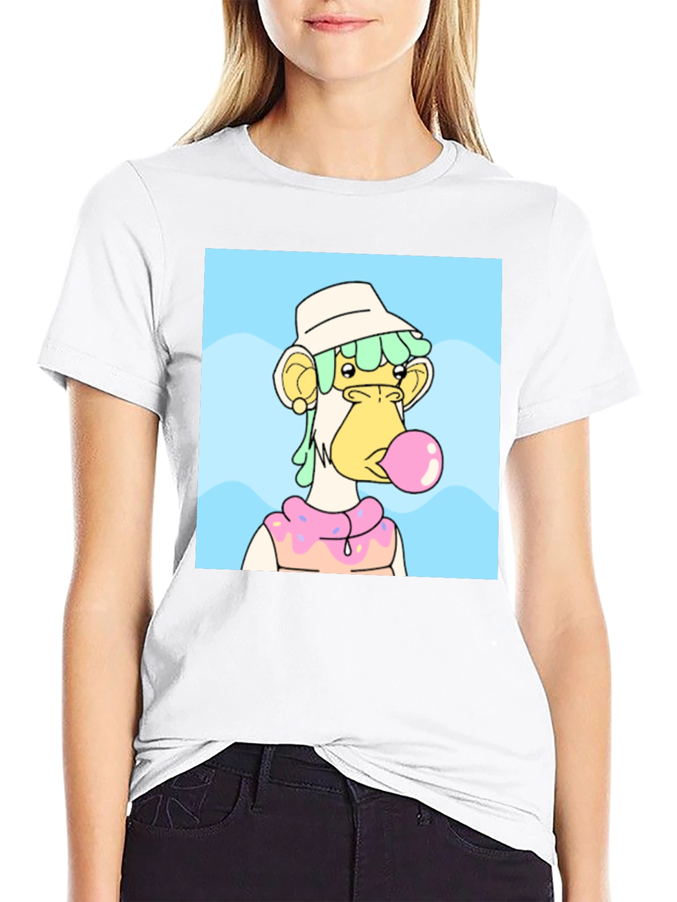 NFT Bubblegum Ape Graphic Tee - Black