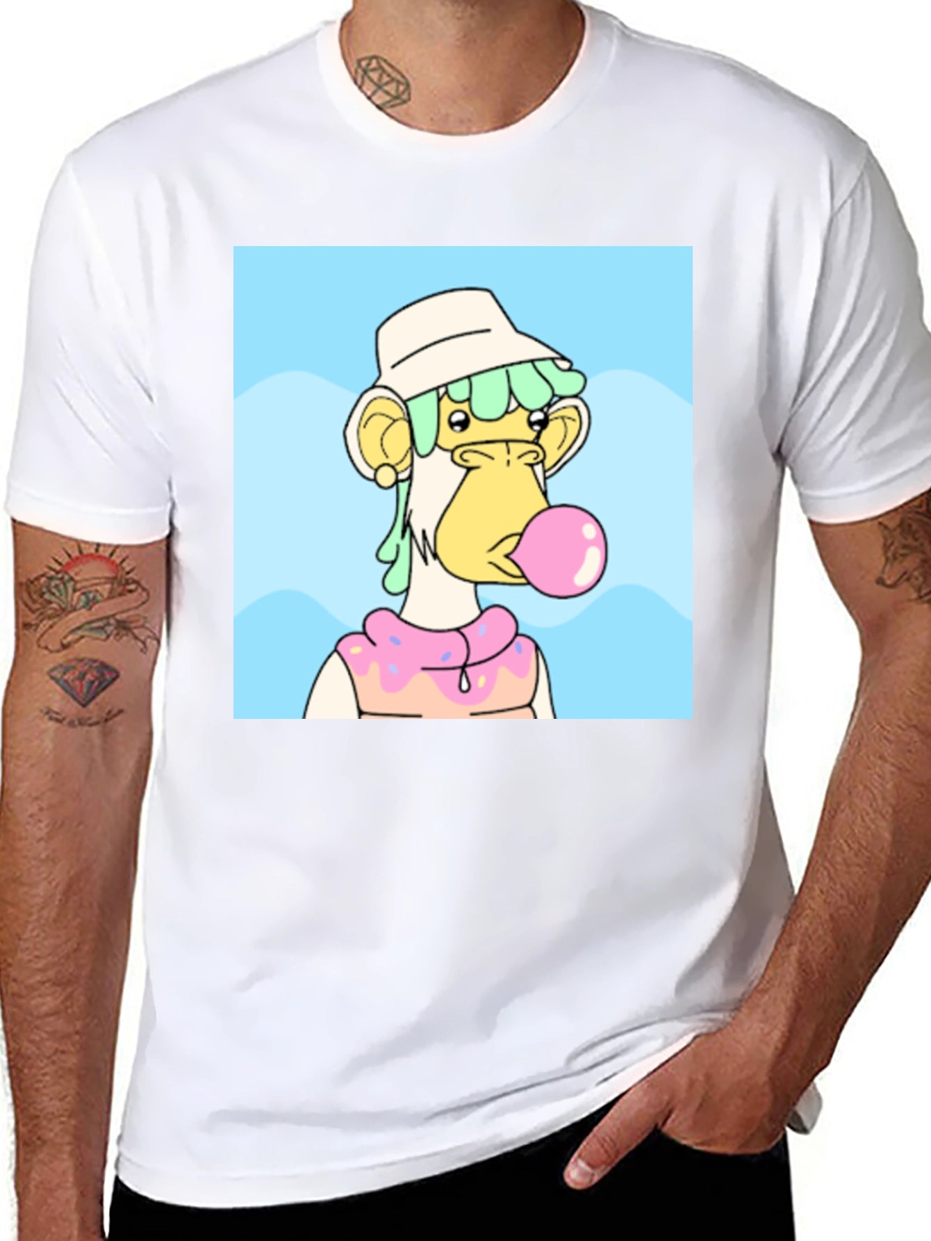 NFT Bubblegum Ape Graphic Tee - Black