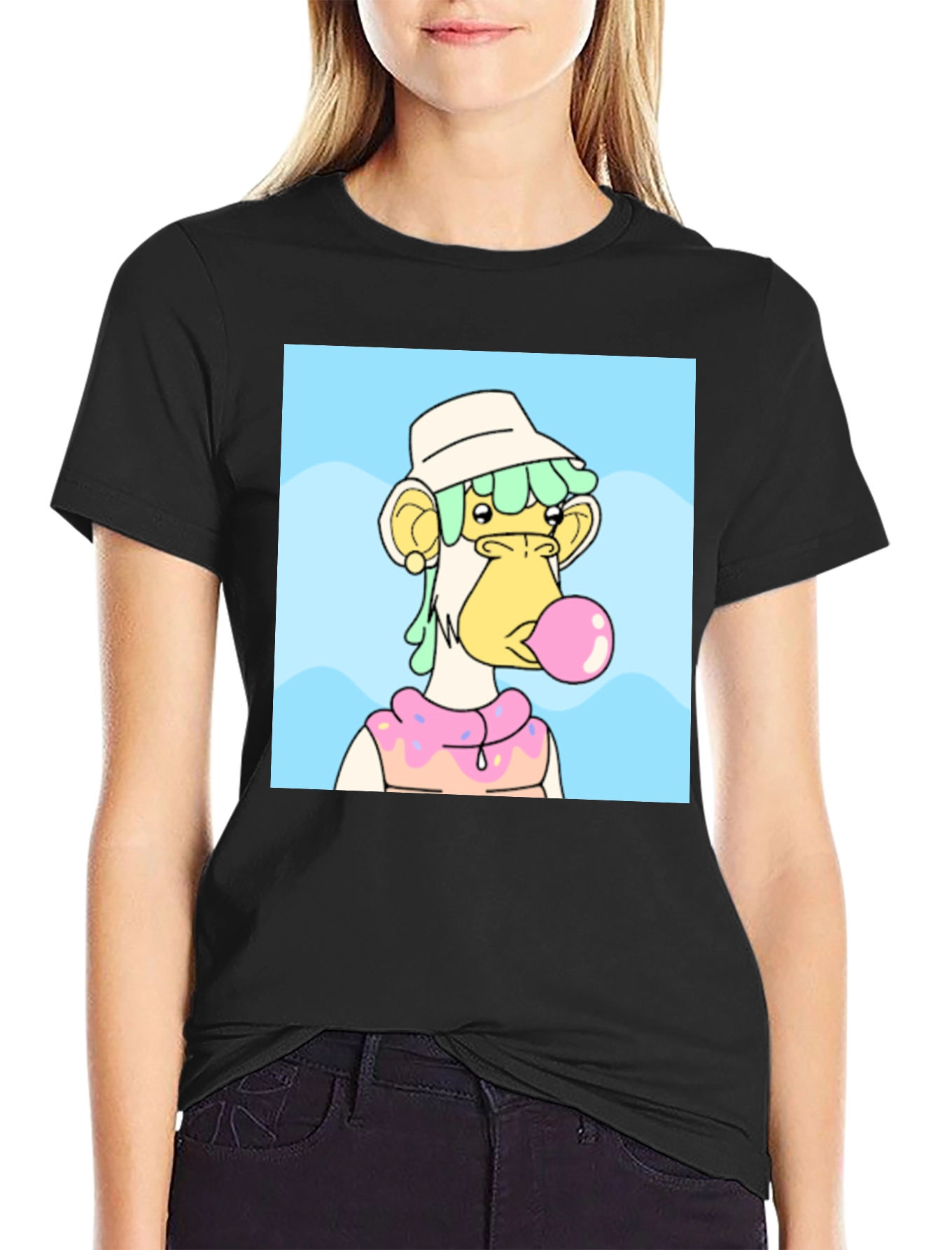 NFT Bubblegum Ape Graphic Tee - Black