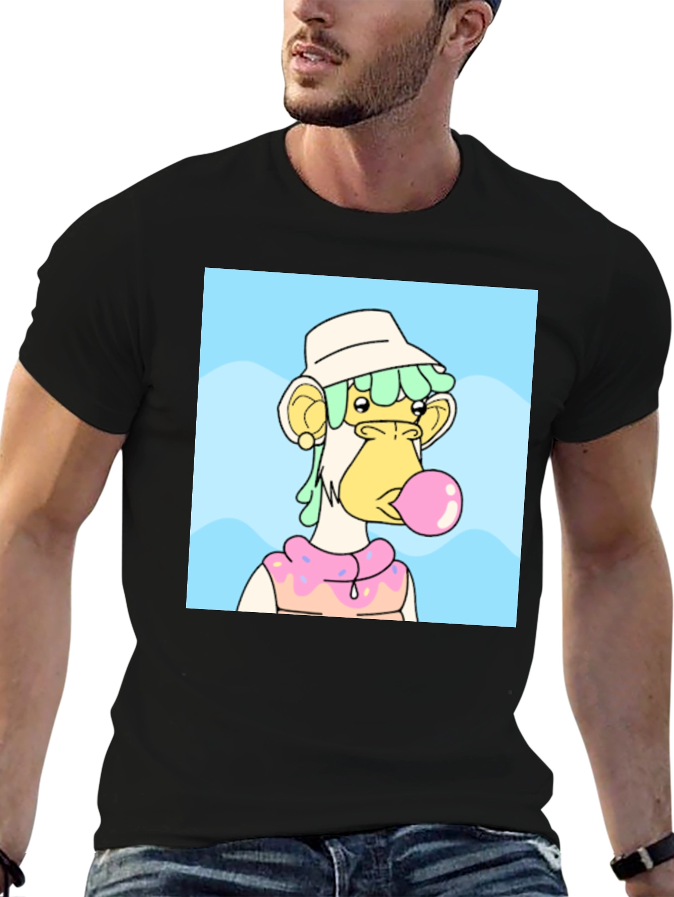 NFT Bubblegum Ape Graphic Tee - Black