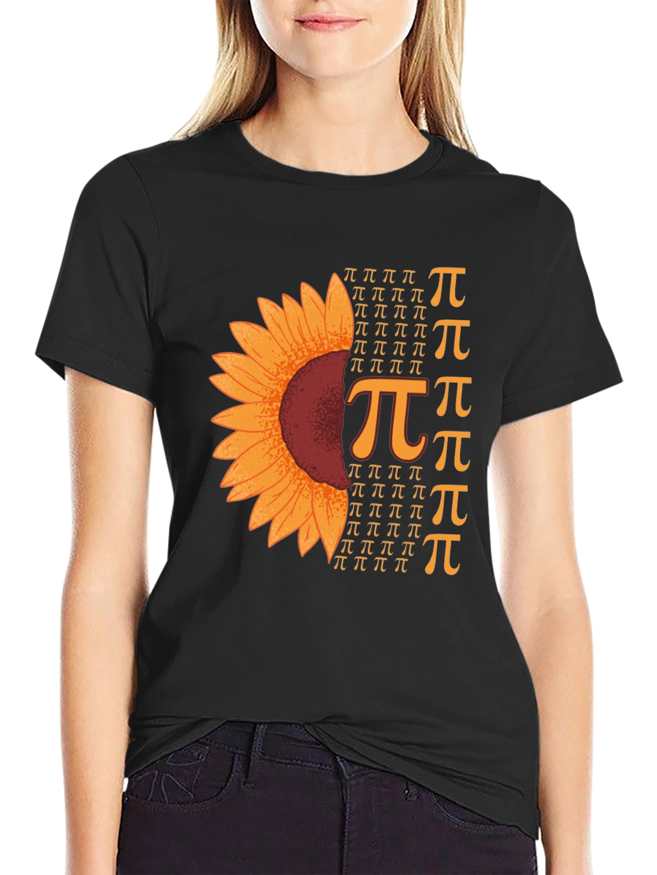 Sunflower Pi Symbol T-Shirt Math Lover Tee