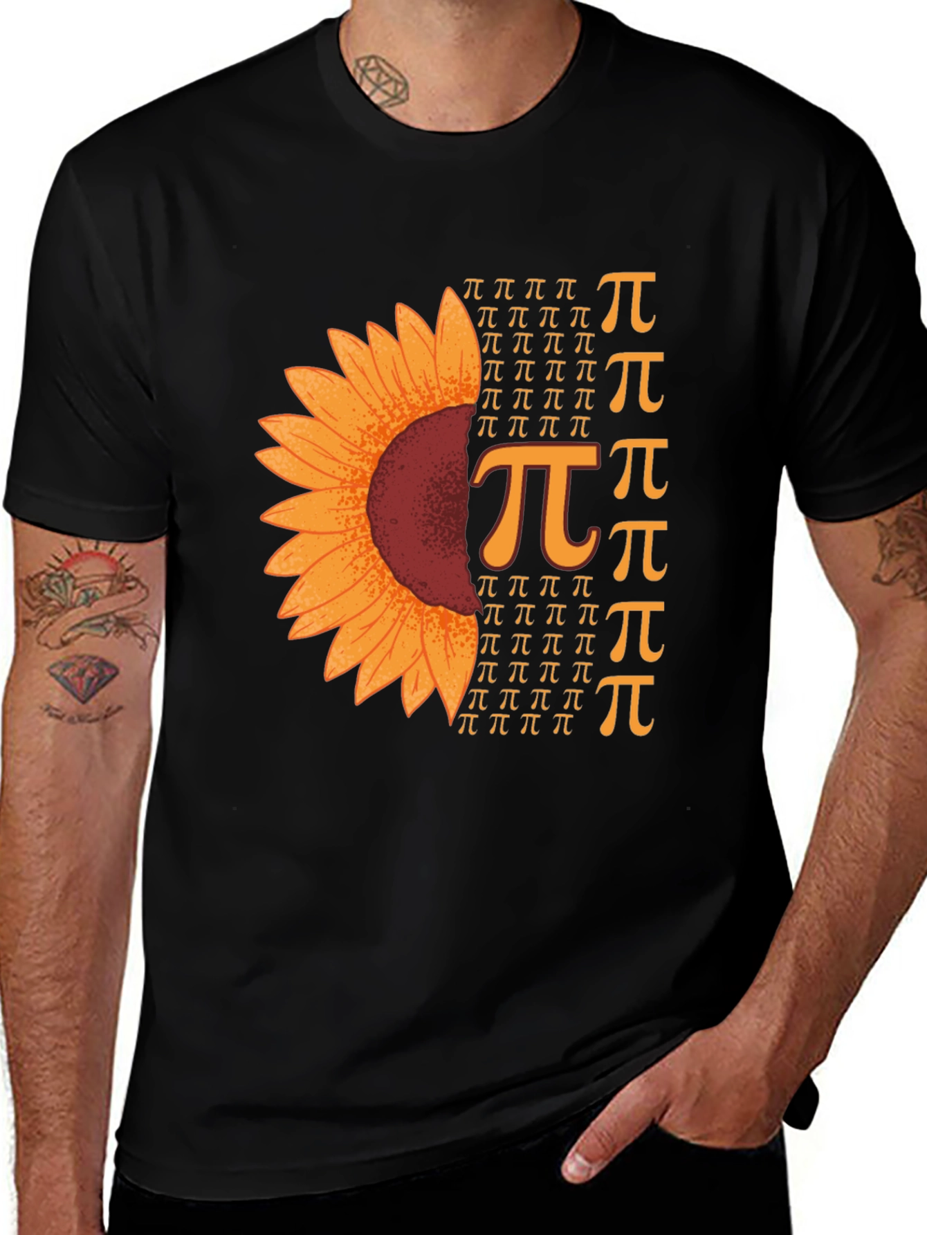 Sunflower Pi Symbol T-Shirt Math Lover Tee