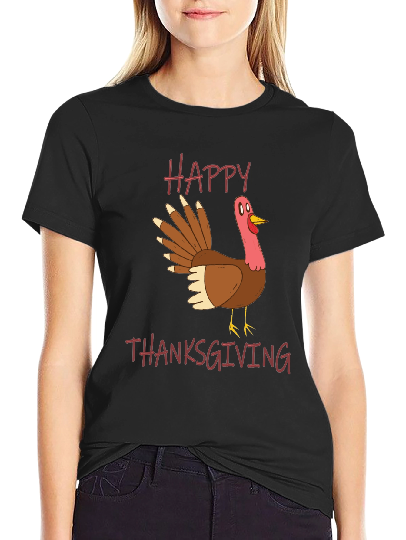 Happy Thanksgiving Turkey Graphic T-Shirt