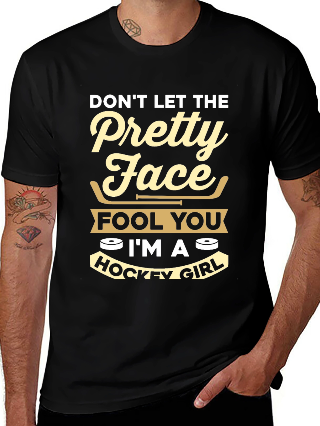 Dont Let The Pretty Face Hockey Girl T-Shirt