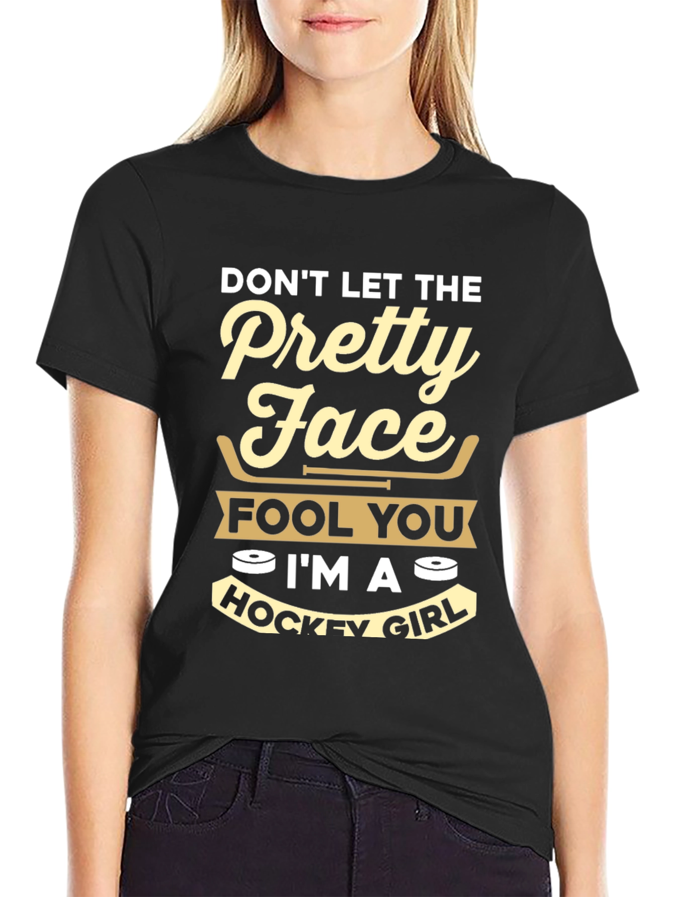 Dont Let The Pretty Face Hockey Girl T-Shirt