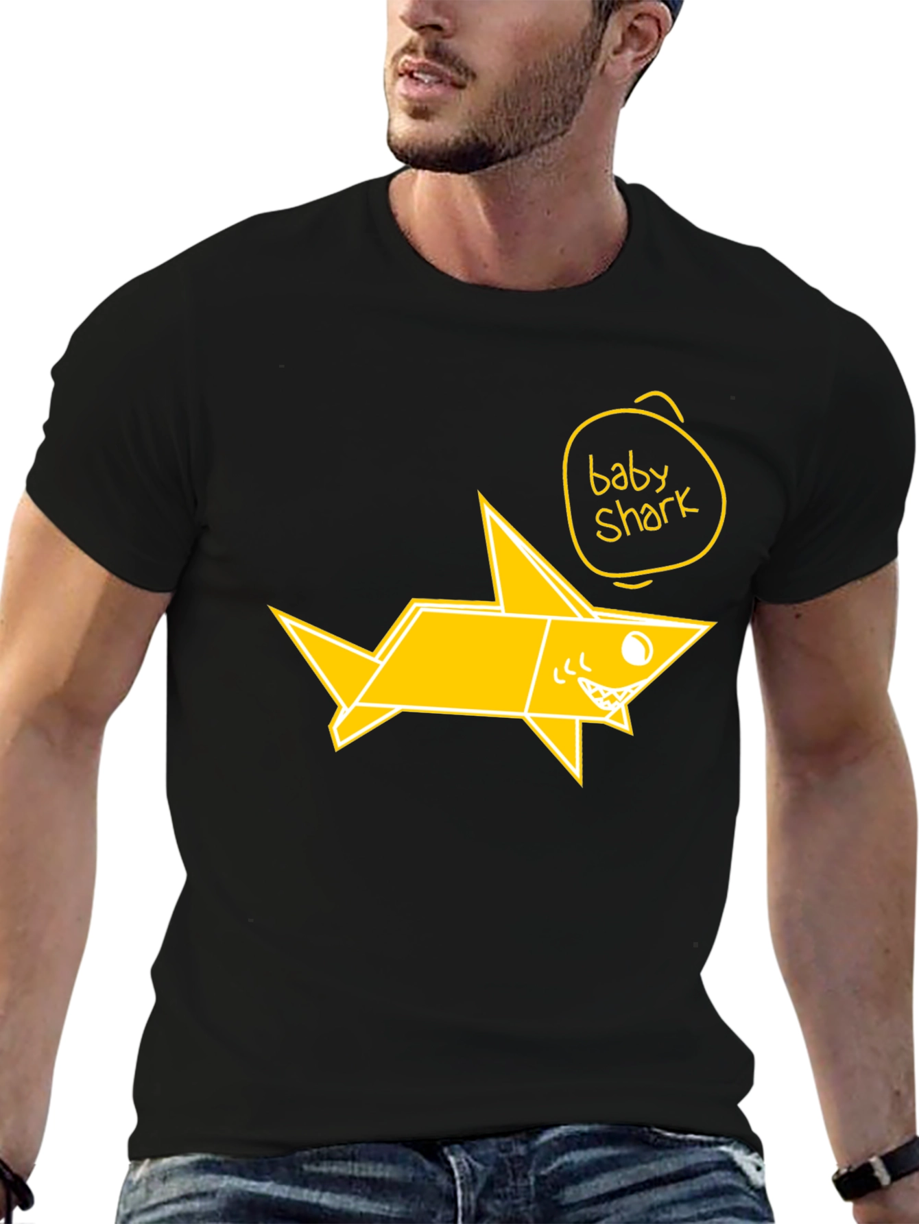 Baby Shark Origami Graphic Tee - Black