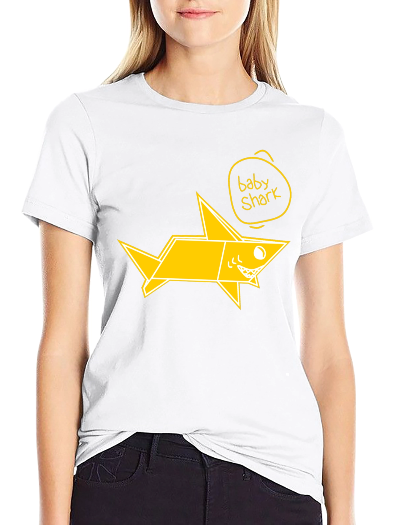 Baby Shark Origami Graphic Tee - Black