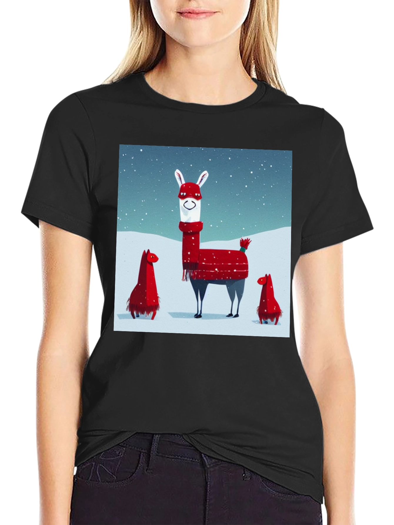 Festive Llama Christmas T-Shirt