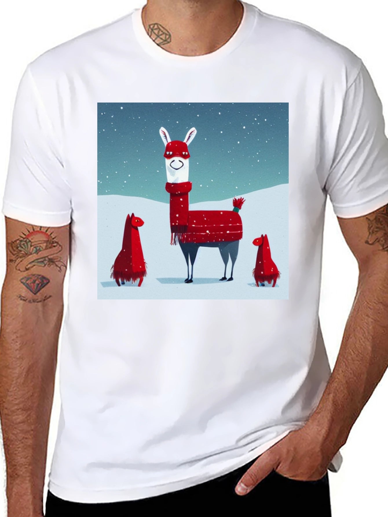 Festive Llama Christmas T-Shirt