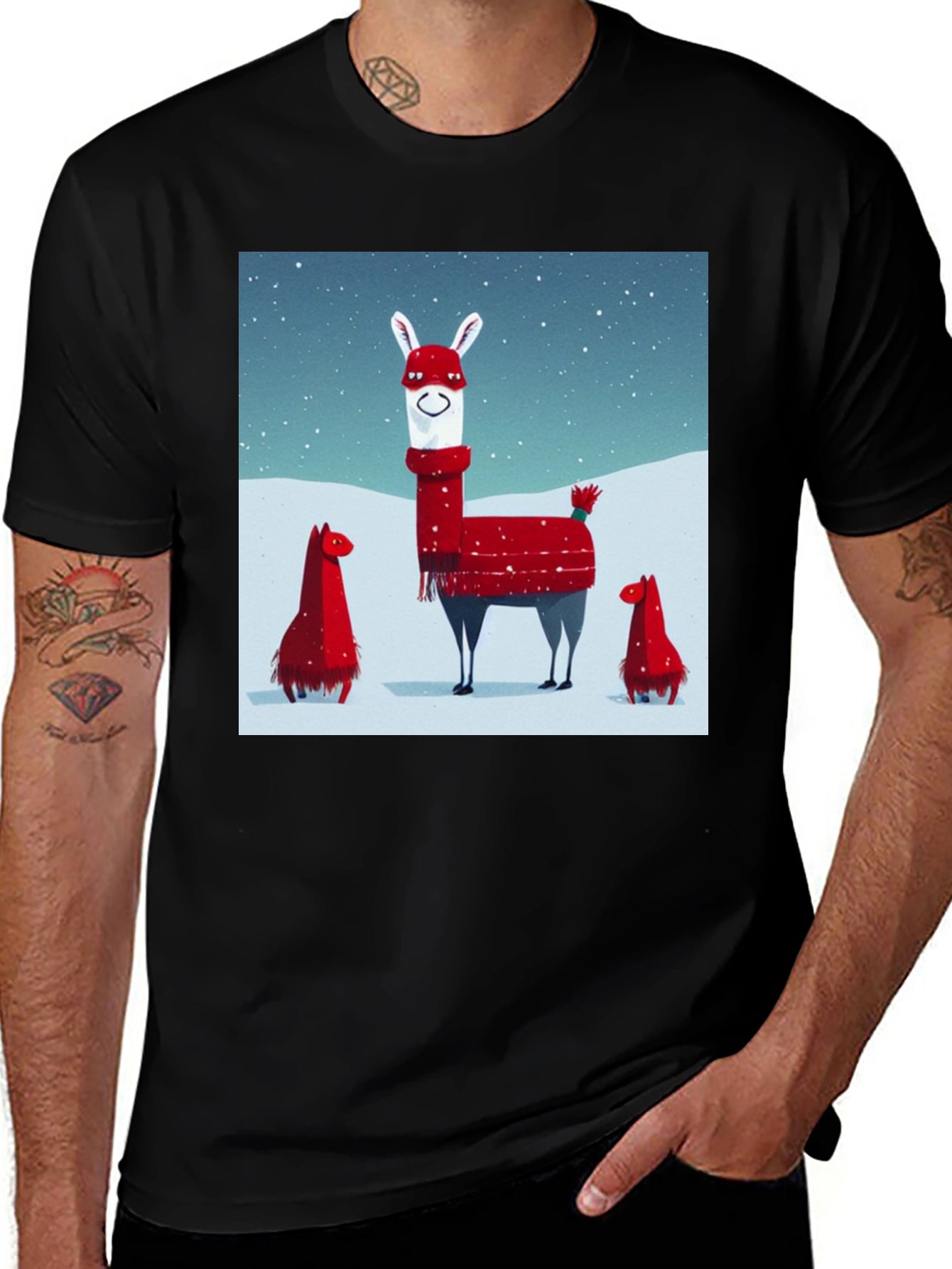 Festive Llama Christmas T-Shirt