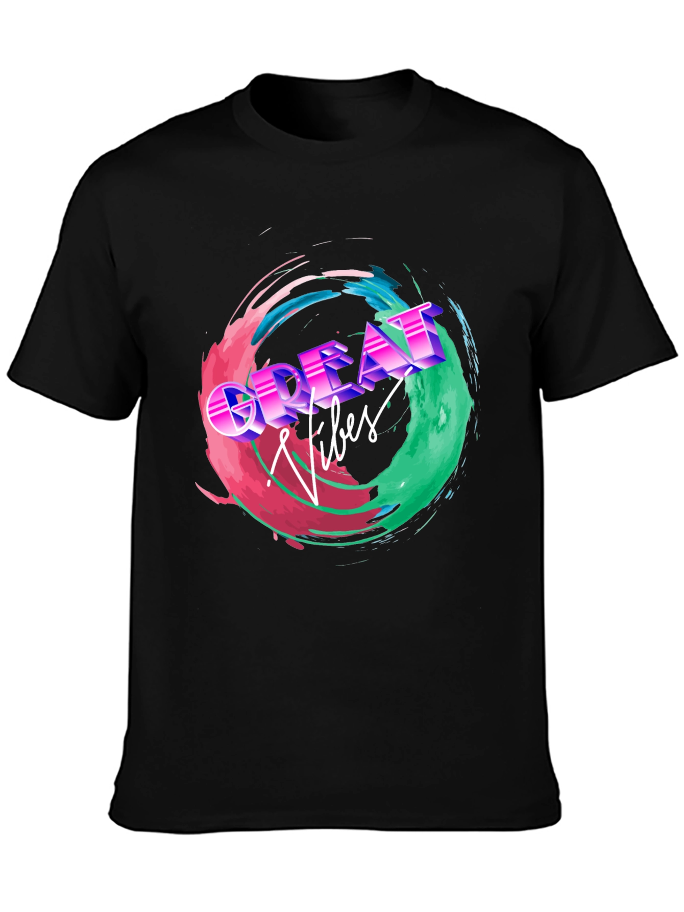 Great Vibes Graphic Tee - Retro Style