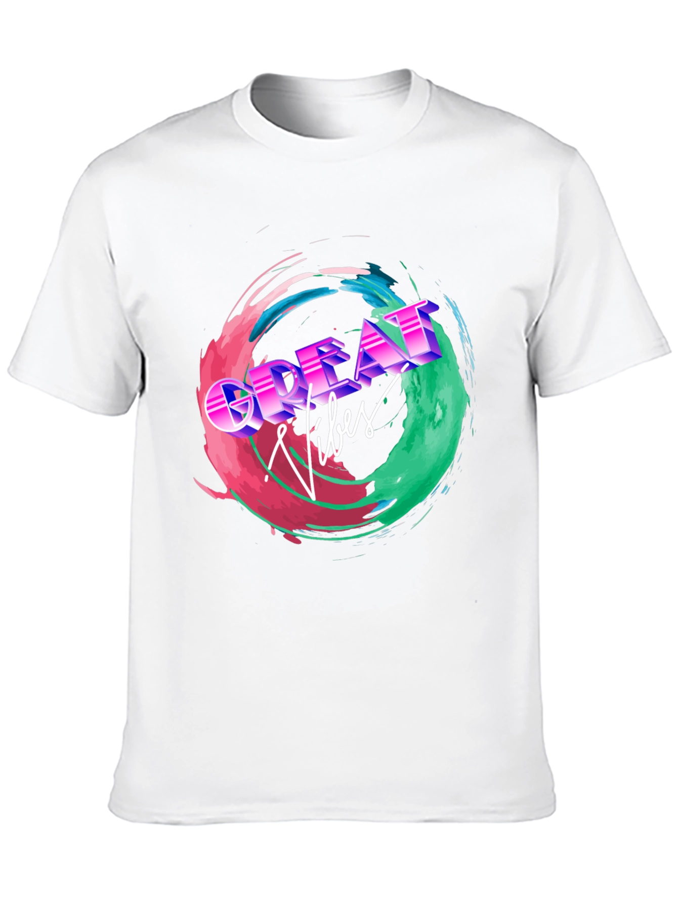 Great Vibes Graphic Tee - Retro Style