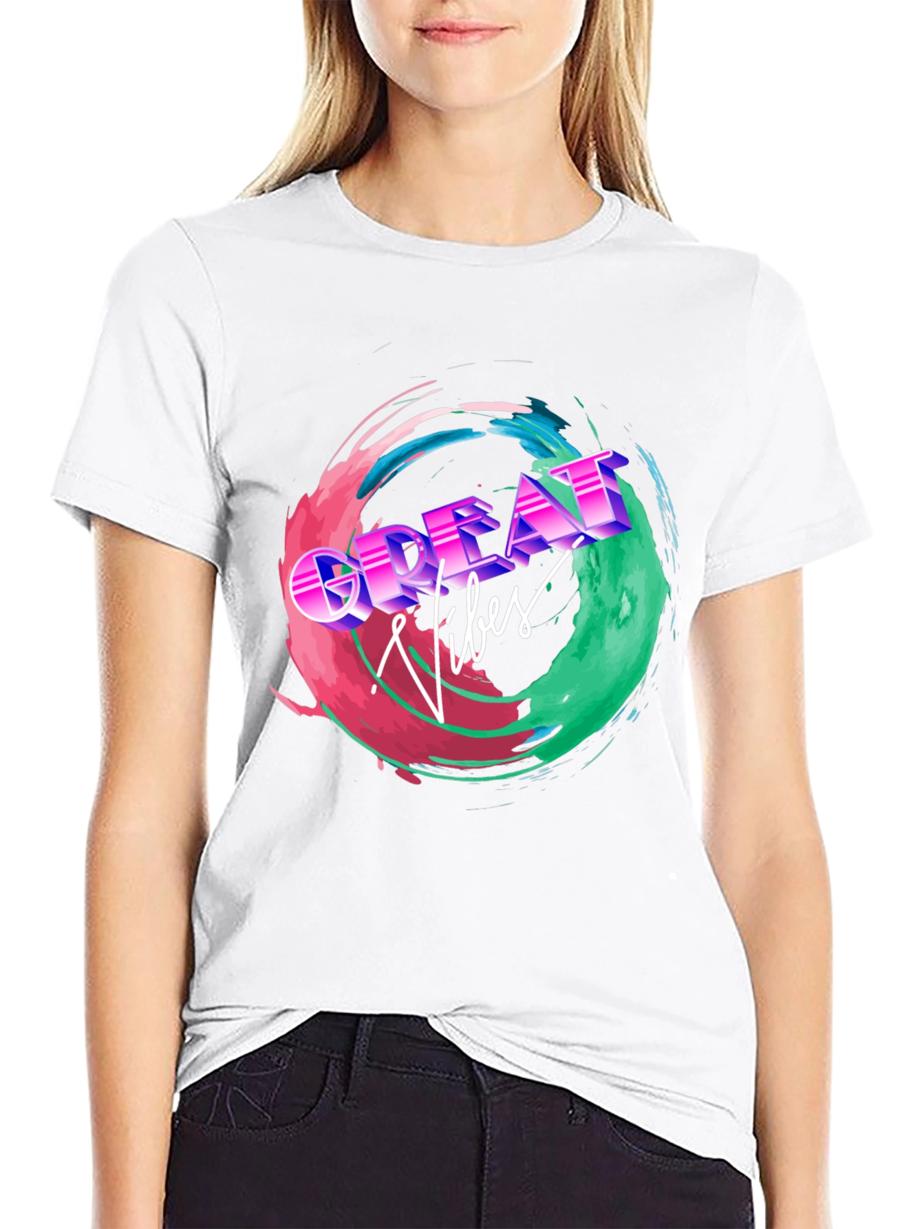 Great Vibes Graphic Tee - Retro Style
