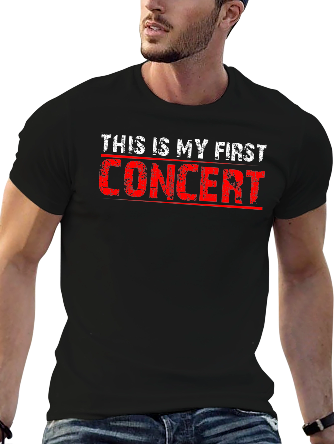 First Concert Graphic Tee - Trendy Black T-Shirt