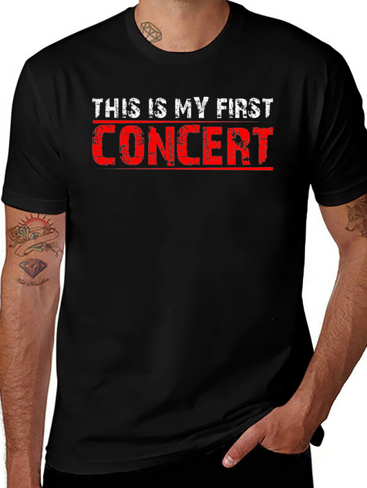First Concert Graphic Tee - Trendy Black T-Shirt