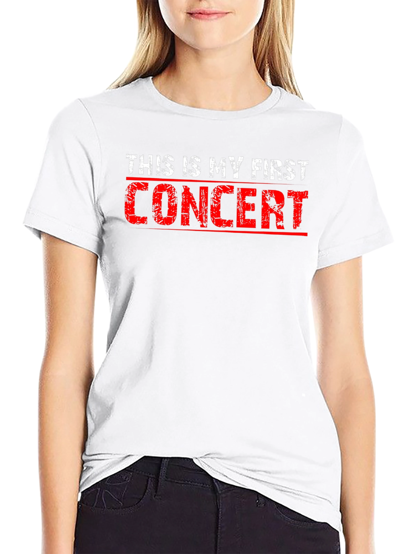 First Concert Graphic Tee - Trendy Black T-Shirt