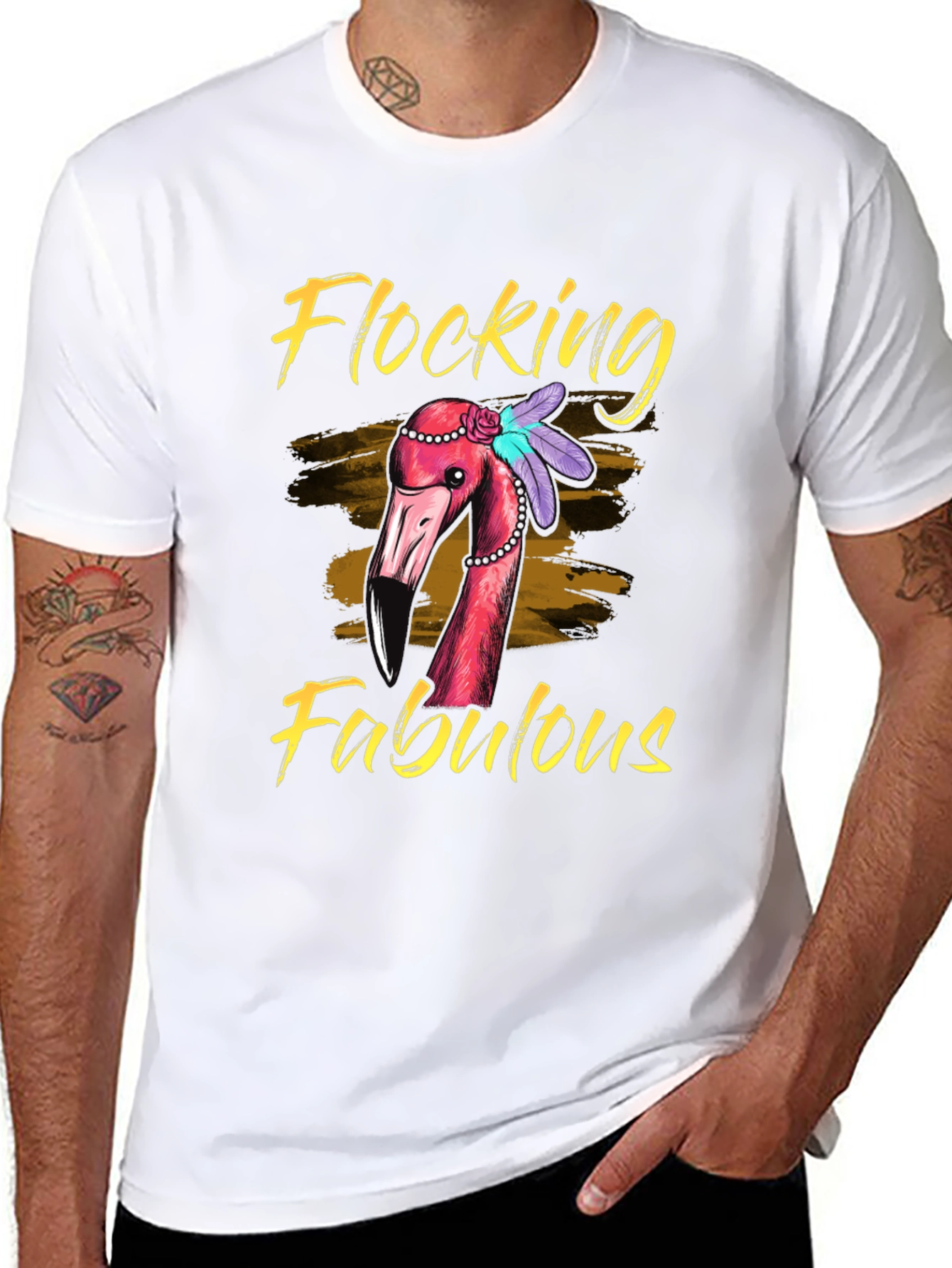 Flocking Fabulous Flamingo Graphic Tee