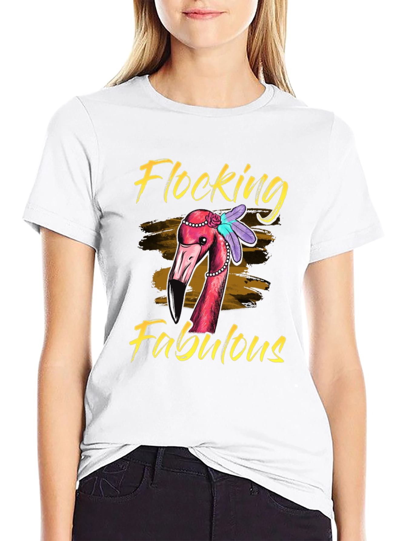 Flocking Fabulous Flamingo Graphic Tee