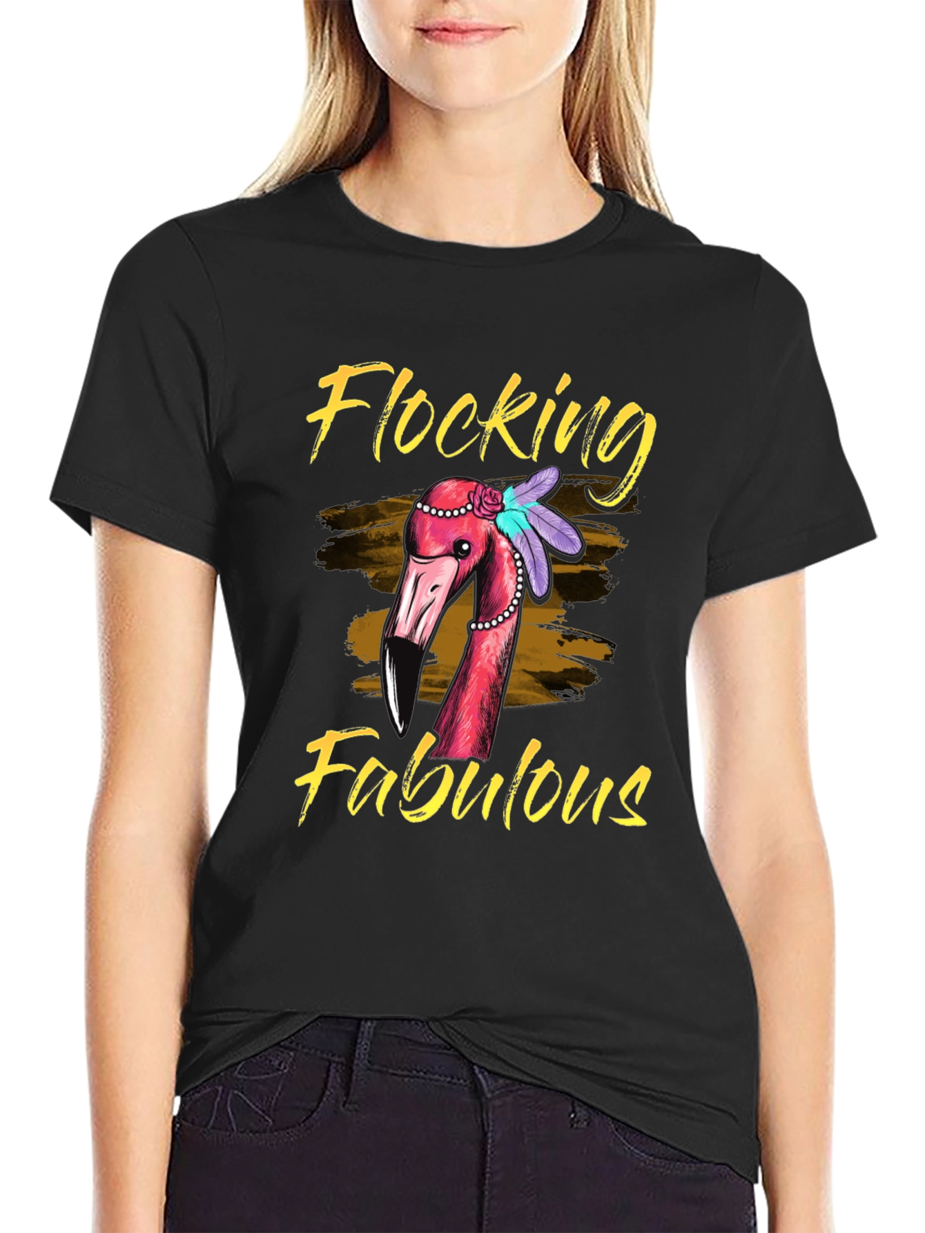 Flocking Fabulous Flamingo Graphic Tee