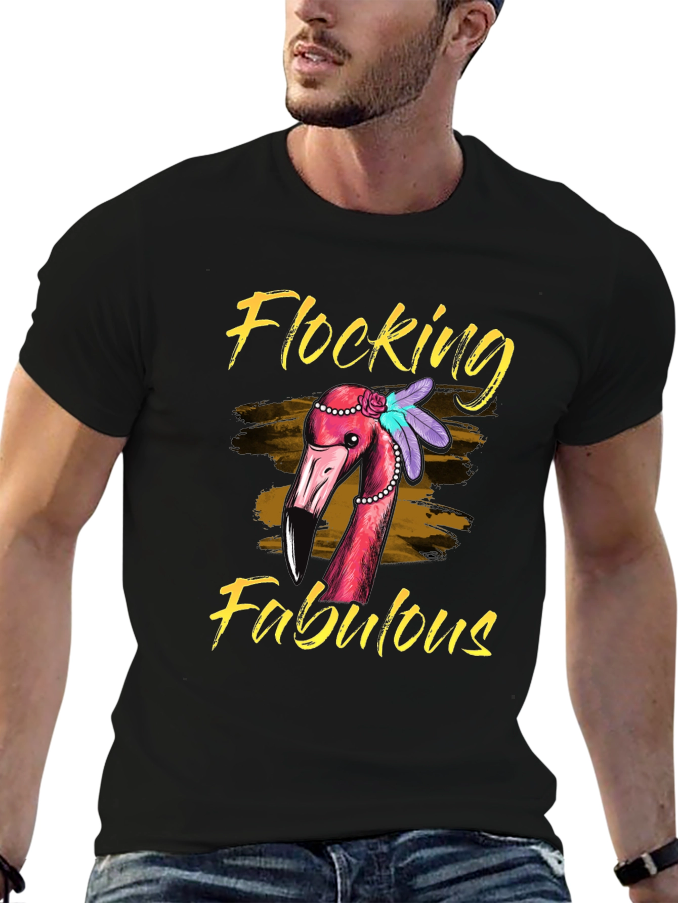 Flocking Fabulous Flamingo Graphic Tee