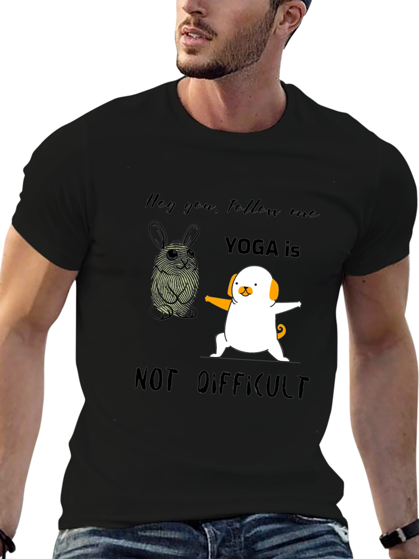 Yoga is Not Difficult Funny T-Shirt