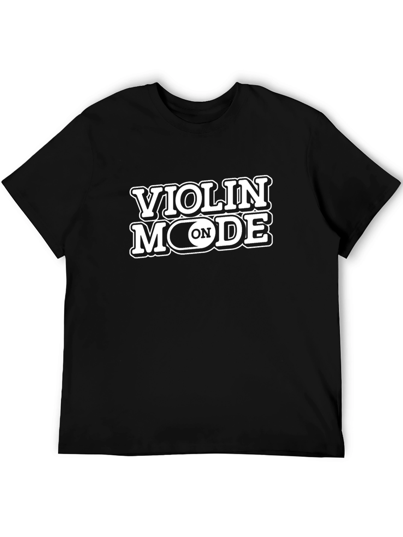 Violin Mode On Black T-Shirt