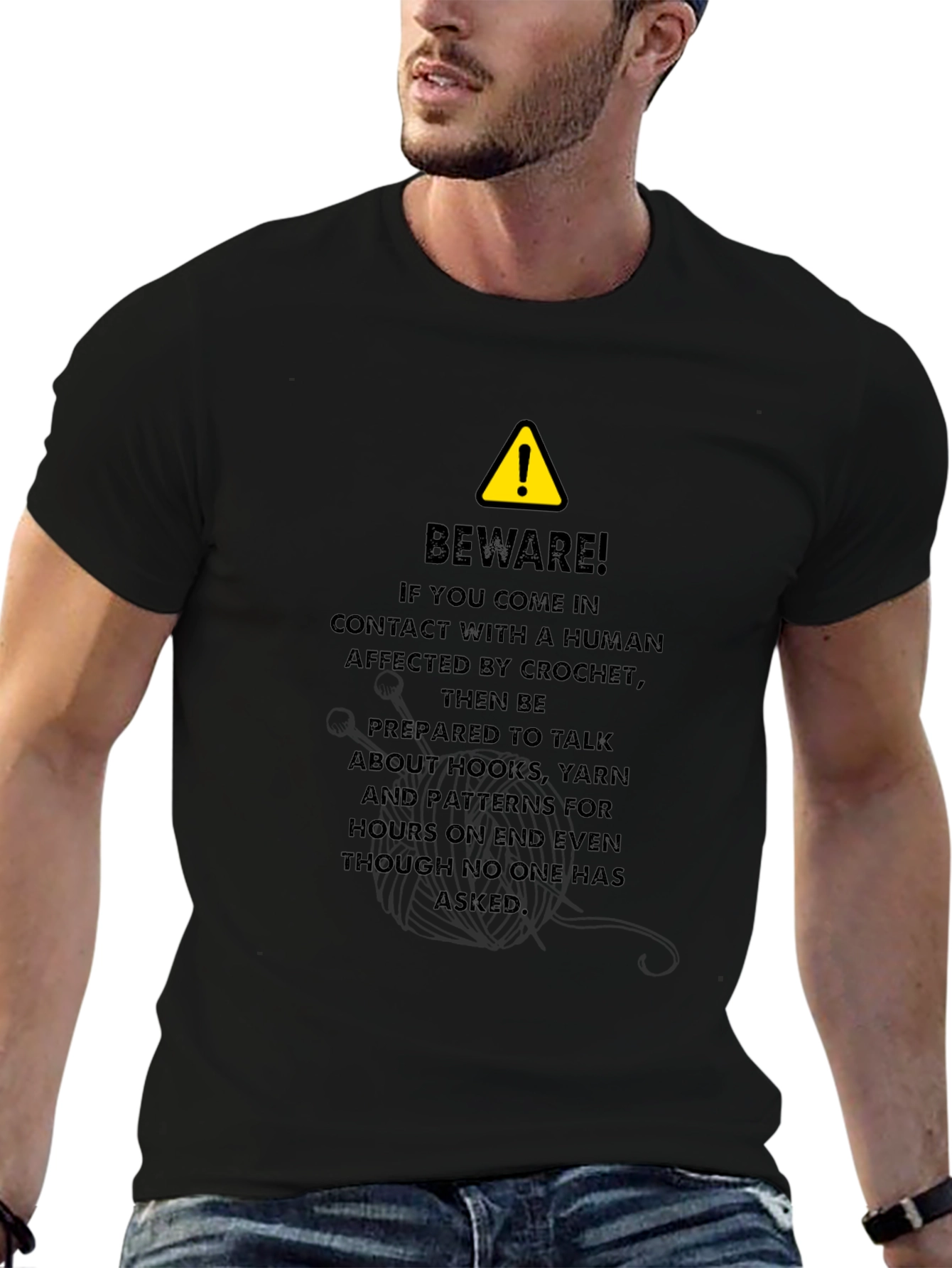 Crochet Lover Beware T-Shirt - Funny Yarn Hobby Tee