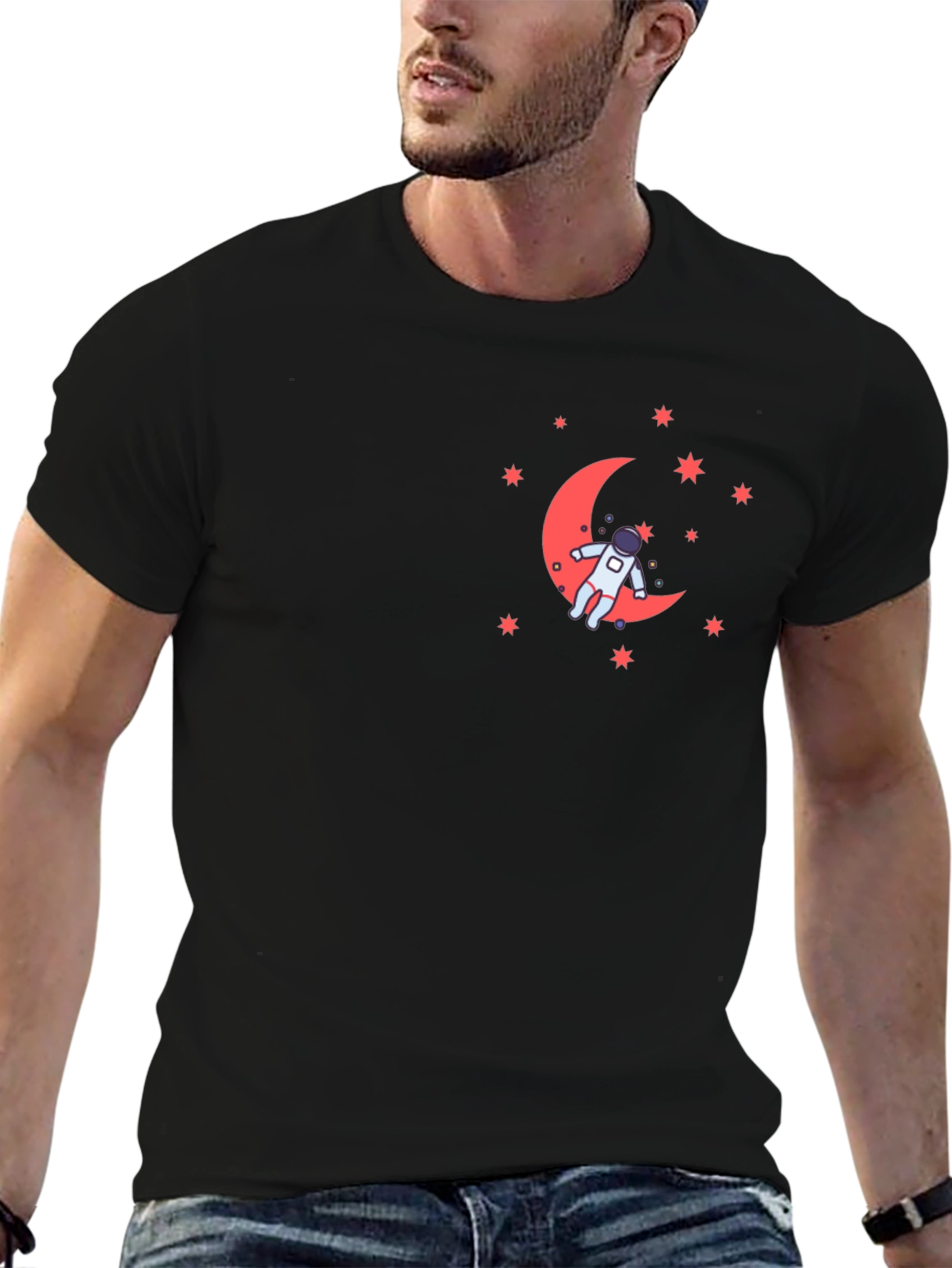 Astronaut on Moon Graphic Tee